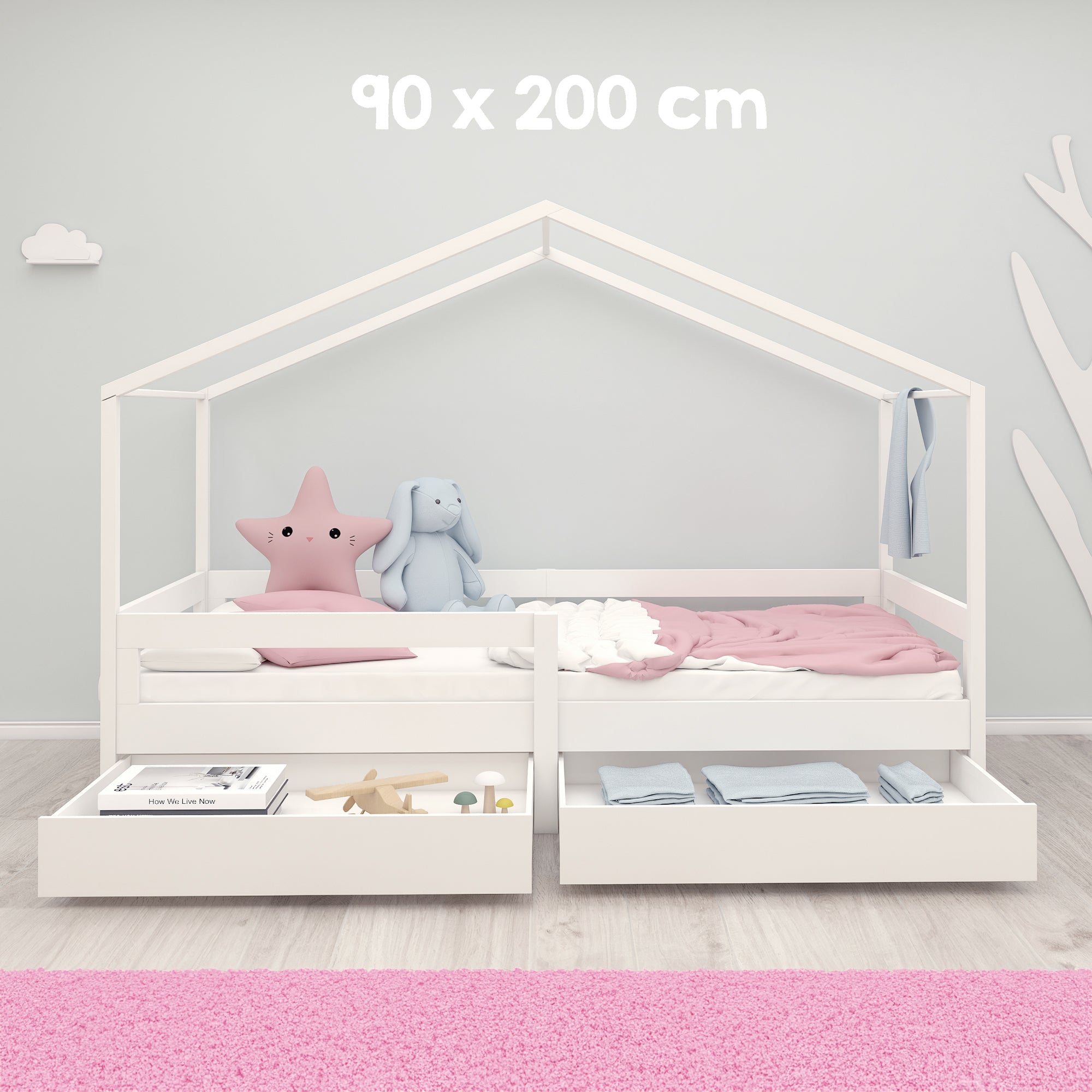 Roba 207013WE Set Hausbett mit Lattenrost weiß – Hausbetten - Bild 7 Roba 207013WE Set Hausbett mit Lattenrost weiß – Hausbetten - Produktbild 7