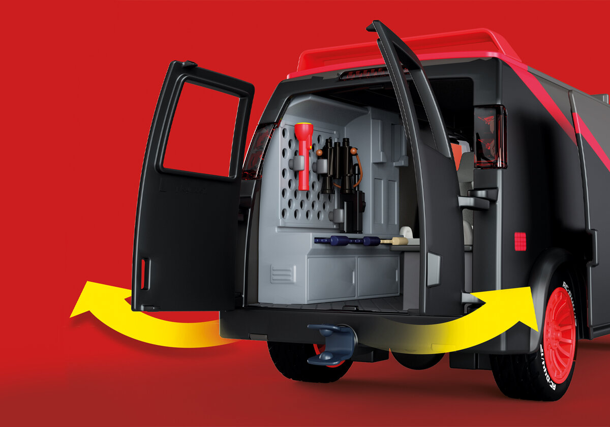 PLAYMOBIL 70750 The A-Team Van Wohnwagen, Lieferwagen, Fahrzeug, Rad, Auto