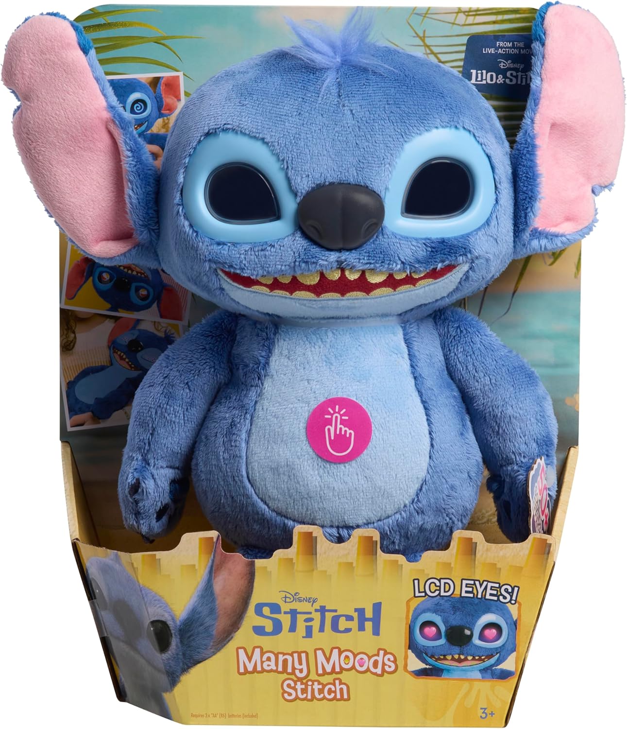 Disney Stitch Many Moods - Interaktives Plüschtier mit LCD-Augen & über 50 Sounds 11583 Plüsch, Spielzeug