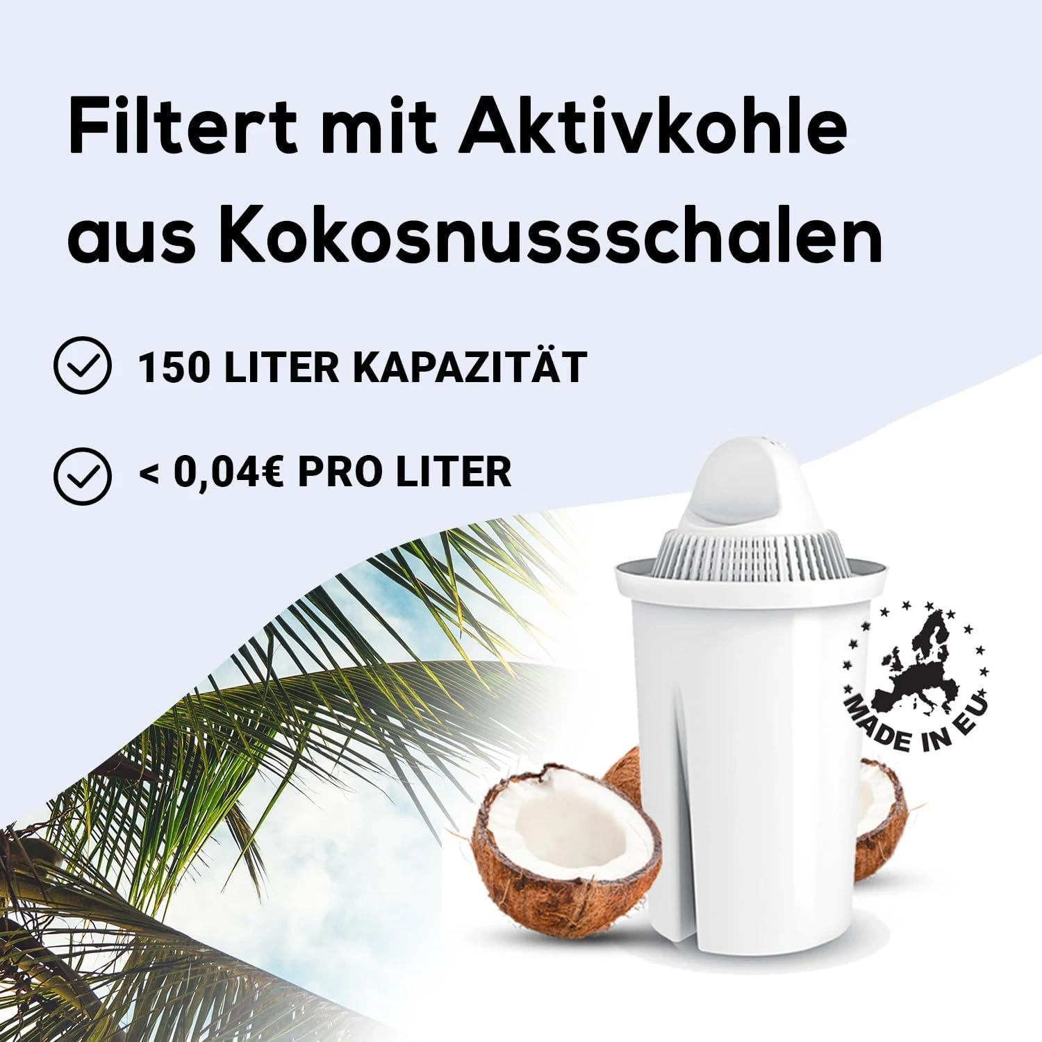 PEARLCO 280125 Classic Wasserfilter Kartuschen – 12er Pack – kompatibel mit Brita Classic