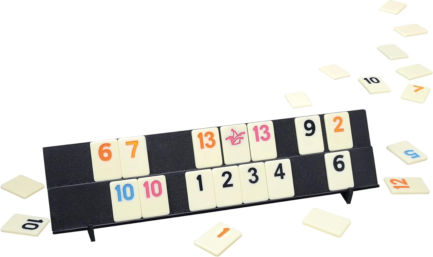 Noris Deluxe Set - Rummy Familienspiel mit hochwertigen Spielsteinen 606101779 Zahl, Symbol, Text