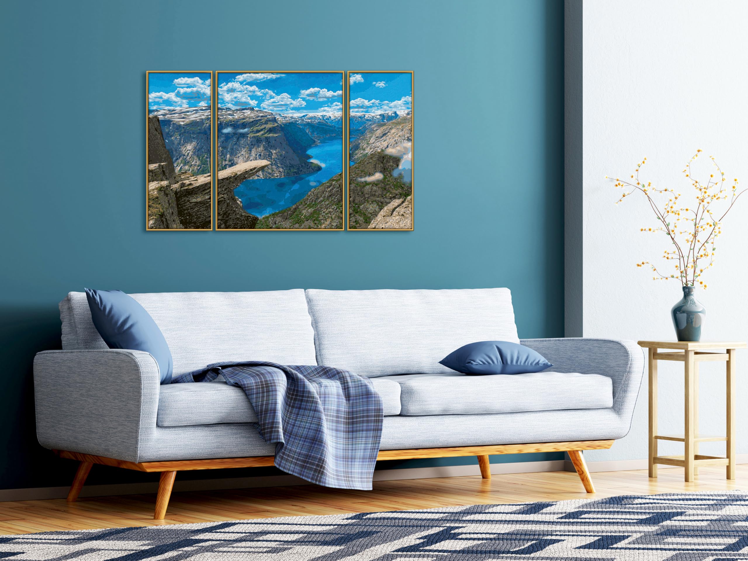 Schipper Mnz - Trolltunga In Norwegen - Malen Nach Zahlen Panorama-Set 609260922 Couch, Wohnzimmer, Kissen, Dekoration für Zuhause, Leinwand
