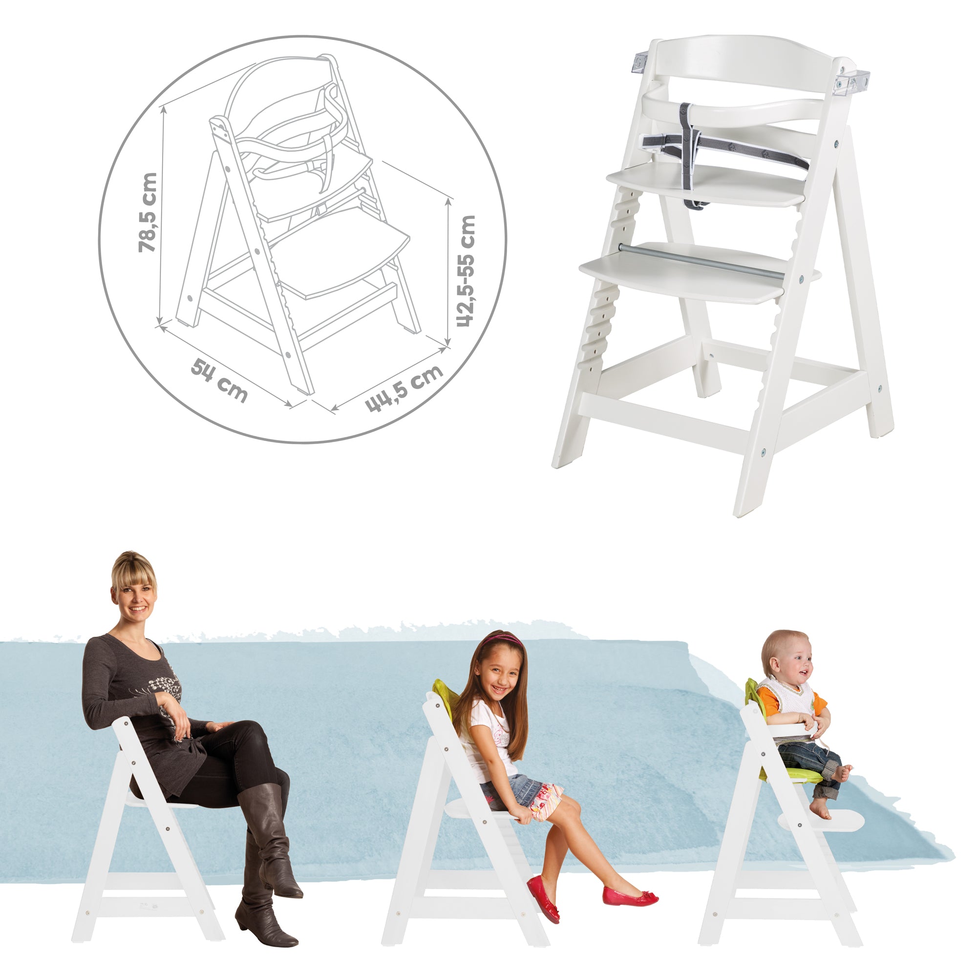 Roba 7569WV230 Set Sit Up Fun + Sitzverkleinerer grau weiß – Hochstuhl - Produktbild 9