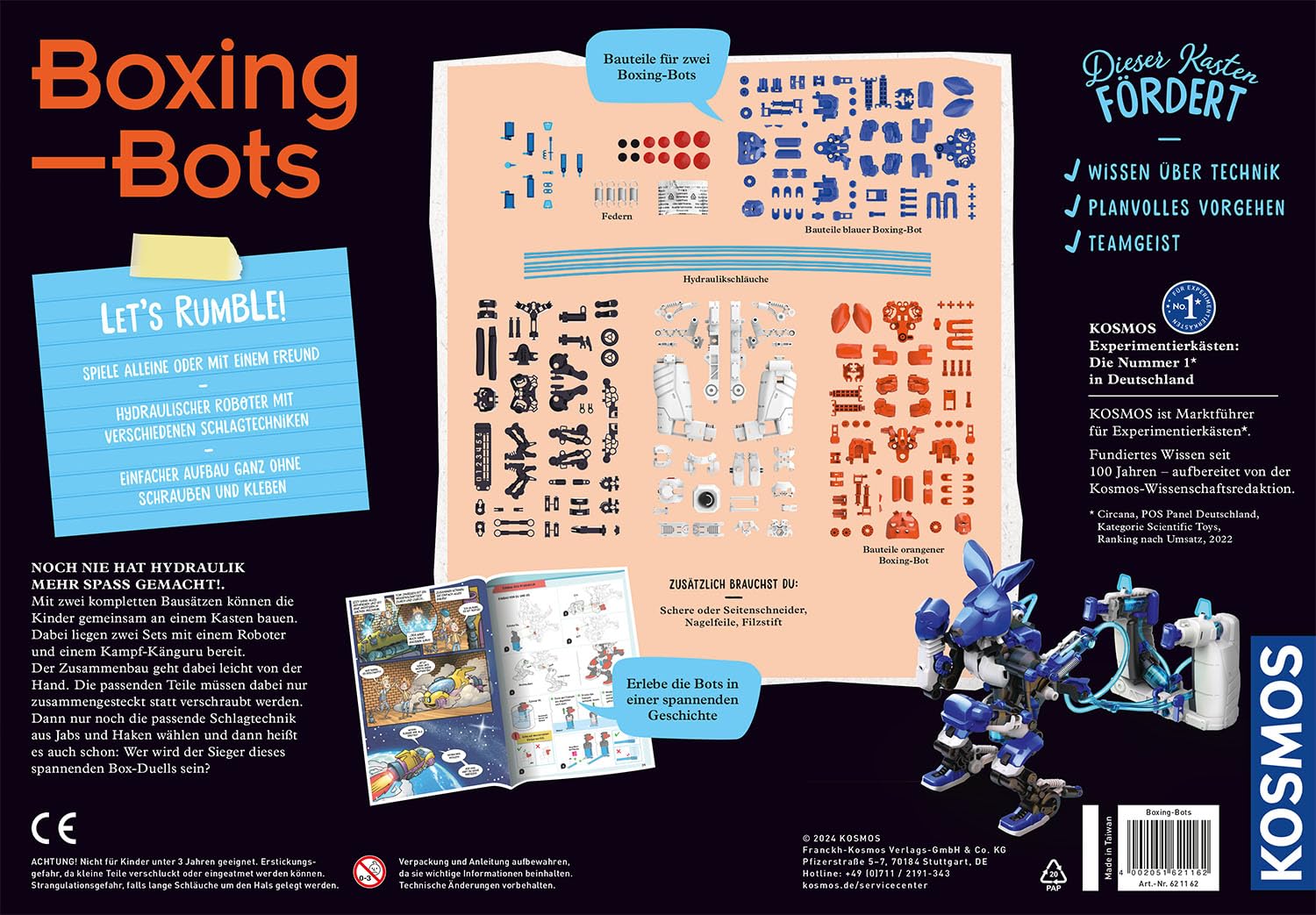 Kosmos Boxing Bots - Hydraulik-Boxer Als Experimentierset Für Kinder Ab 10 Jahren 621162 Werbung, Plakat