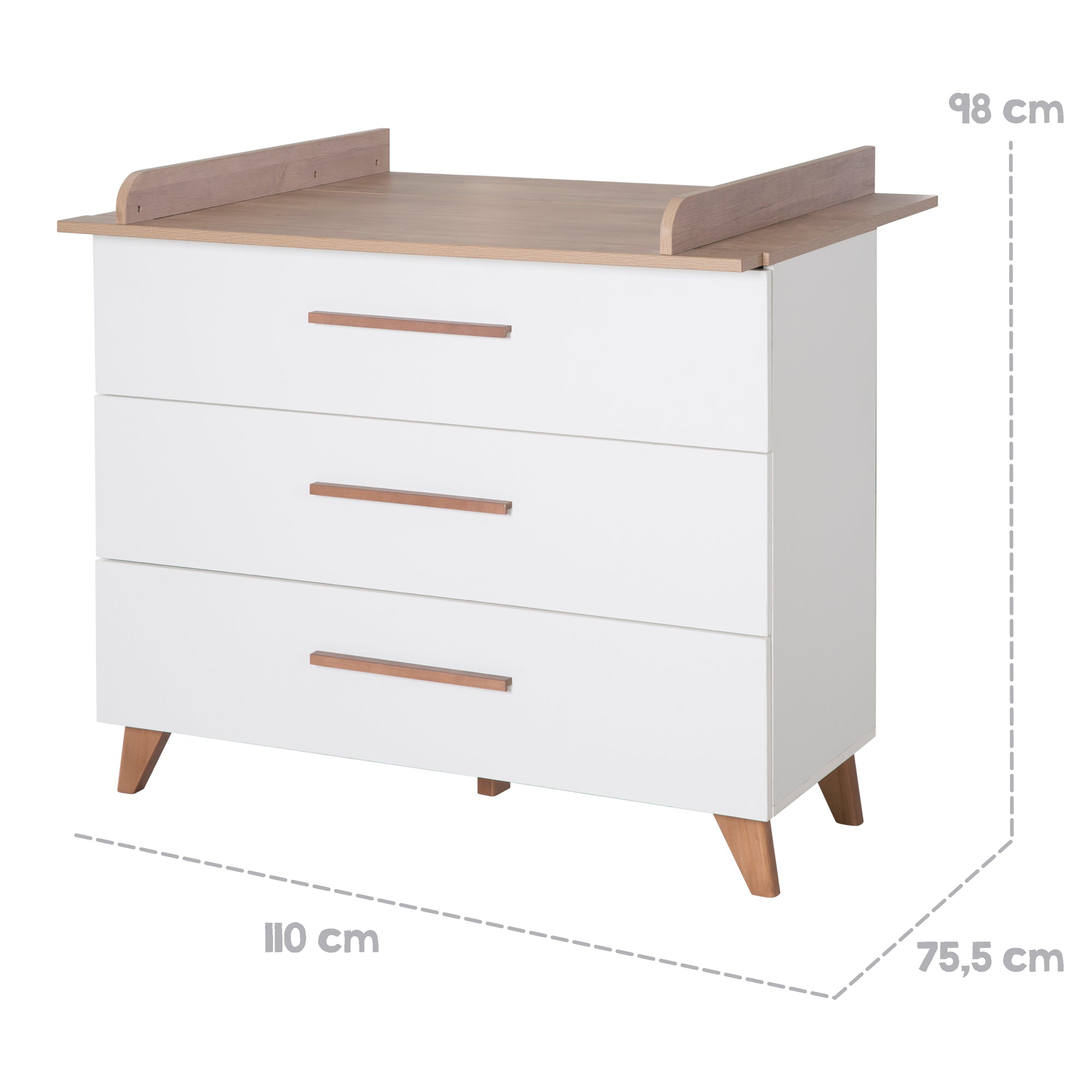 Roba 1731859 Wickelkommode breit +Wickelansatz Ole weiß - Produktbild 7