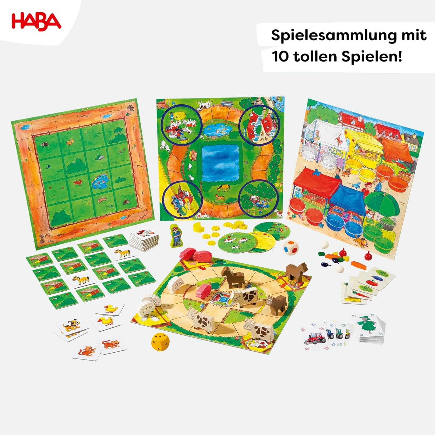 HABA Mein erster Spieleschatz - Große Spielesammlung mit 10 Spielen für Kinder ab 3 Jahren