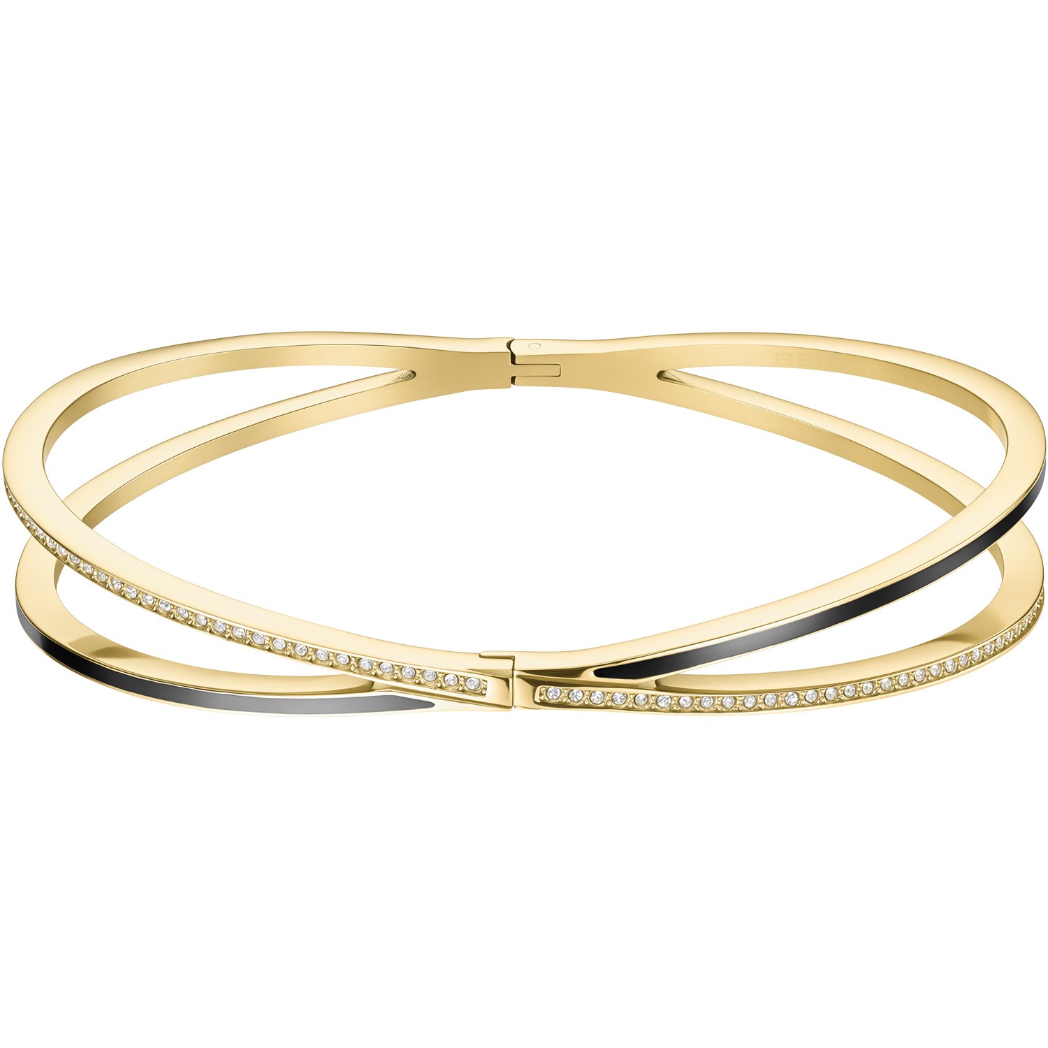 Bering 656-2627-170 Armreif, Gold, Schwarz mit Steinen, 17
