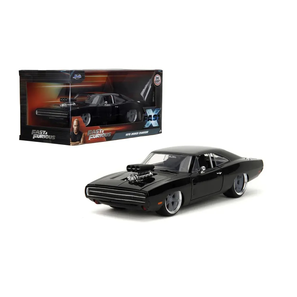 Jada 253203091 Fast & Furious 1970 Dodge Charger R/T - Modellauto 1:24 Leichtmetallfelge, Speiche, Rad, Limousine, Coupé