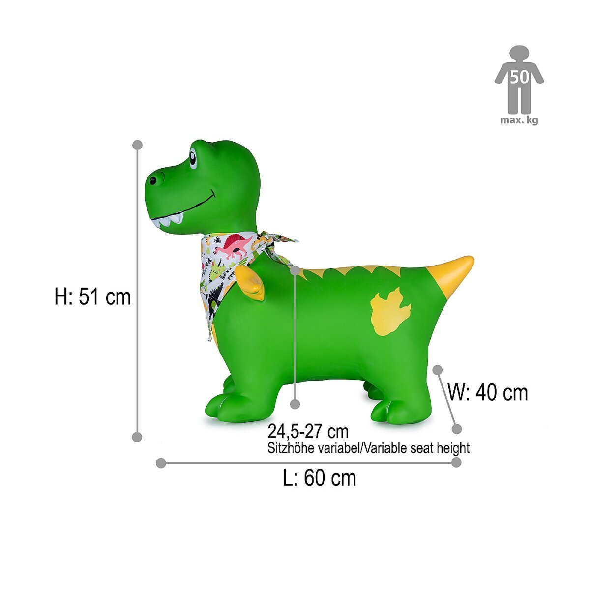 JAMARA Hüpftier Dino mit Flügel HoppyDoo grün mit Pumpe ab 12 Monaten JAMARA Hüpftier Dino mit Flügel HoppyDoo grün mit Pumpe ab 12 Monaten