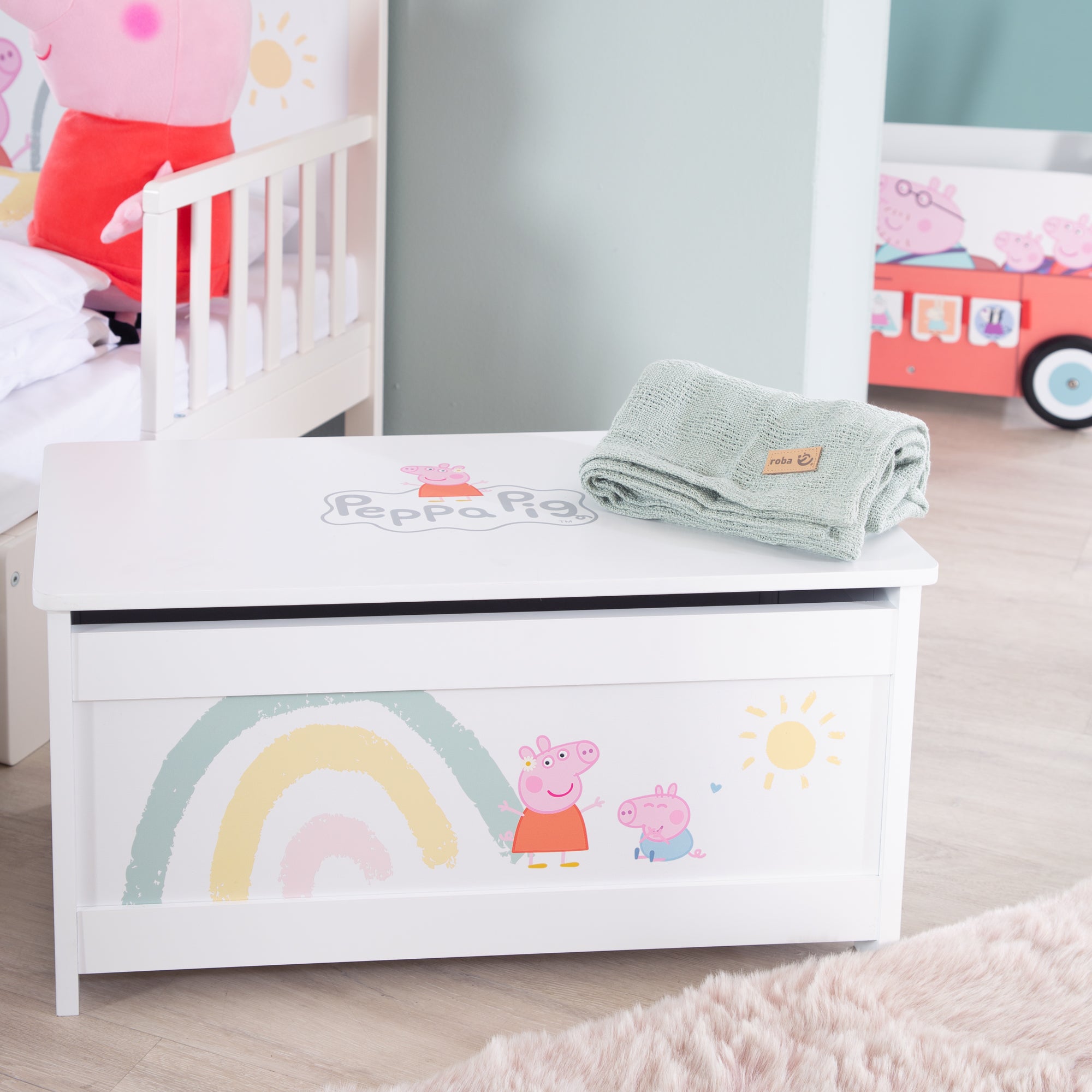 Roba 450518PP1 Spielzeugtruhe Peppa Pig weiß – Spielmöbel - Bild 5 Roba 450518PP1 Spielzeugtruhe Peppa Pig weiß – Spielmöbel - Produktbild 5
