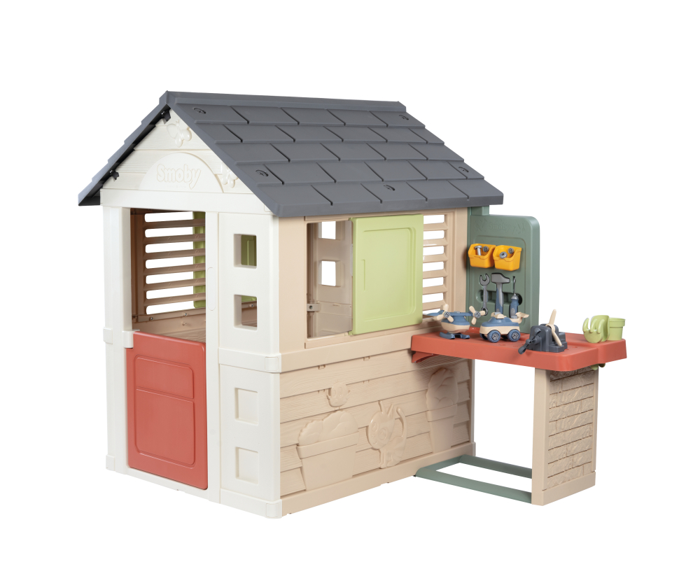 Smoby Smoby Life Spielhaus Natur mit Werkstatt Smoby Smoby Life Spielhaus Natur mit Werkstatt