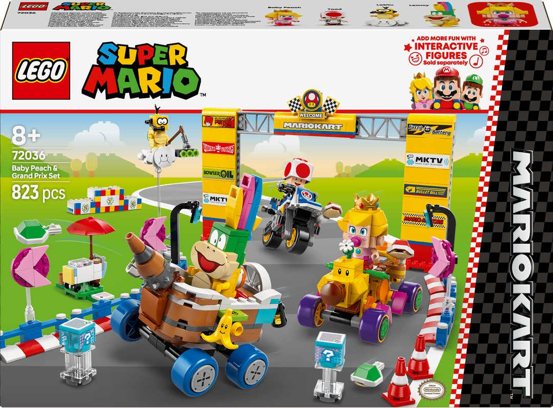 LEGO® Super Mario™ 72036 Baby Peach & Grand Prix-Set Spielzeug, Maschine, Rad