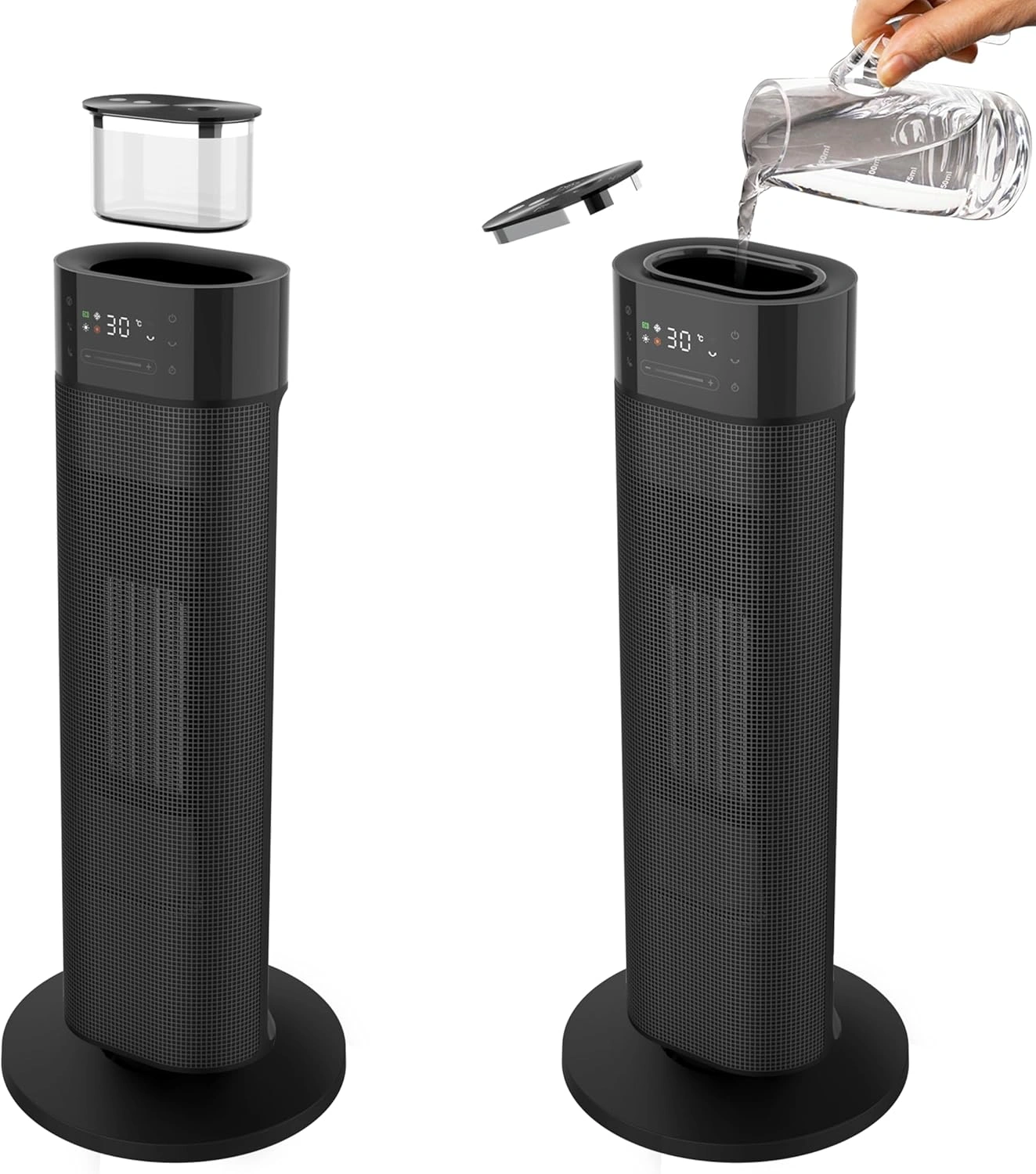 FAKIR Premium HT 1000 Tower Heizlüfter – 2000 W Heizleistung mit Luftbefeuchter, Fernbedienung, Schwarz FAKIR Premium HT 1000 Tower Heizlüfter – 2000 W Heizleistung mit Luftbefeuchter, Fernbedienung, Schwarz