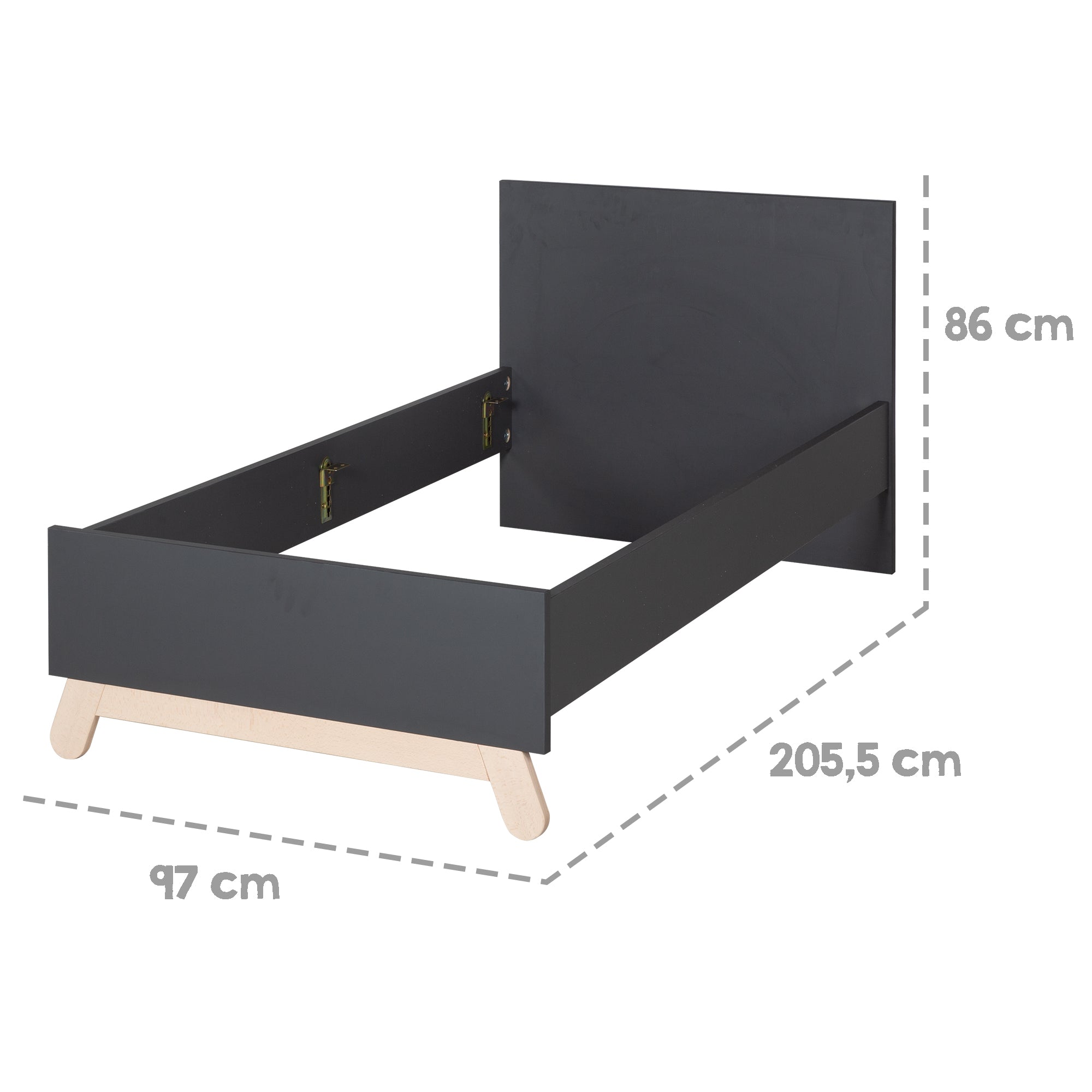 Roba 1954834 Jugendbett, 90x200 cm Jara anthrazit - Produktbild 7