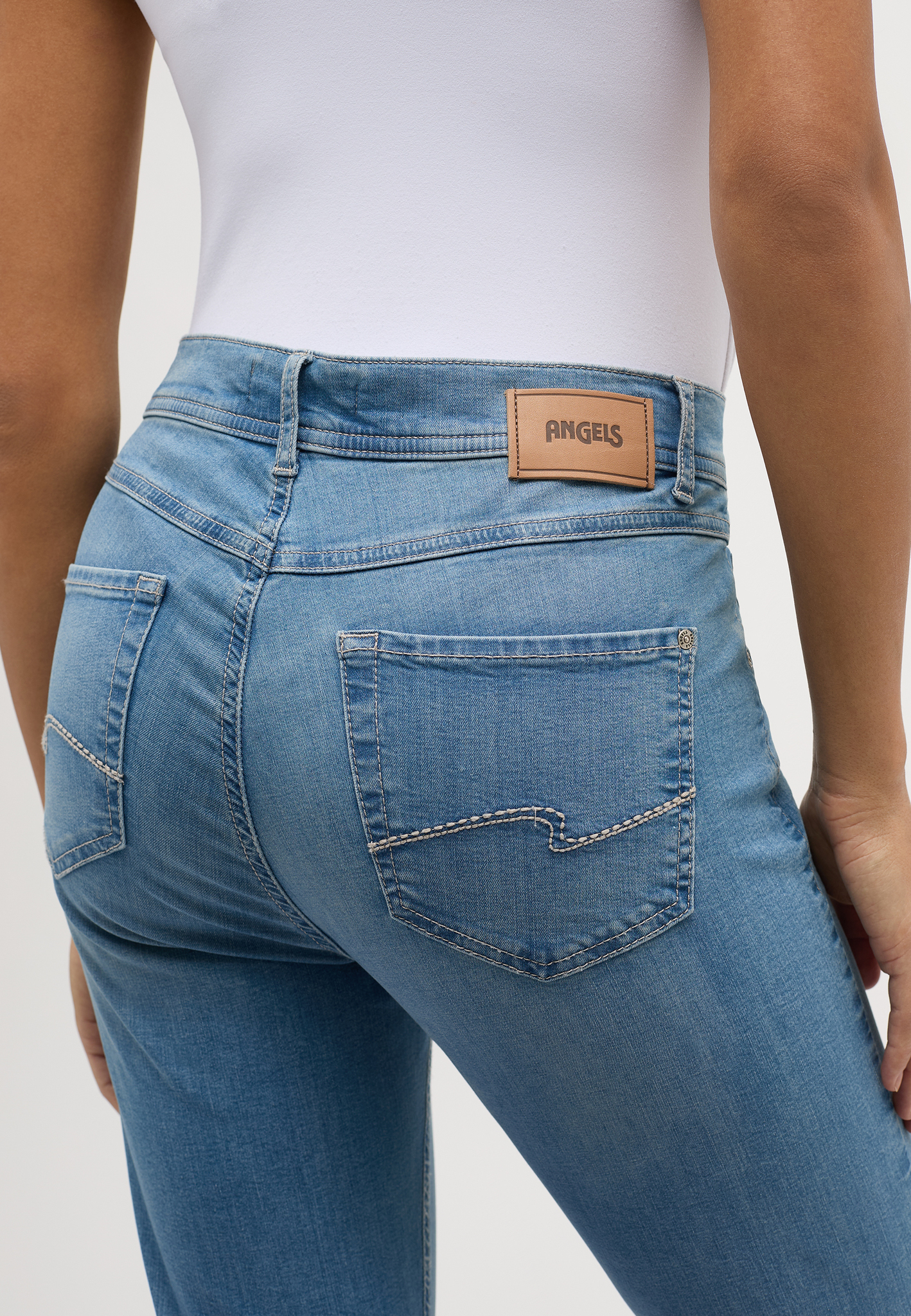 ANGELS 332681407 Damen Jeans Ornella Bea 7/8 Slim Fit - Sand