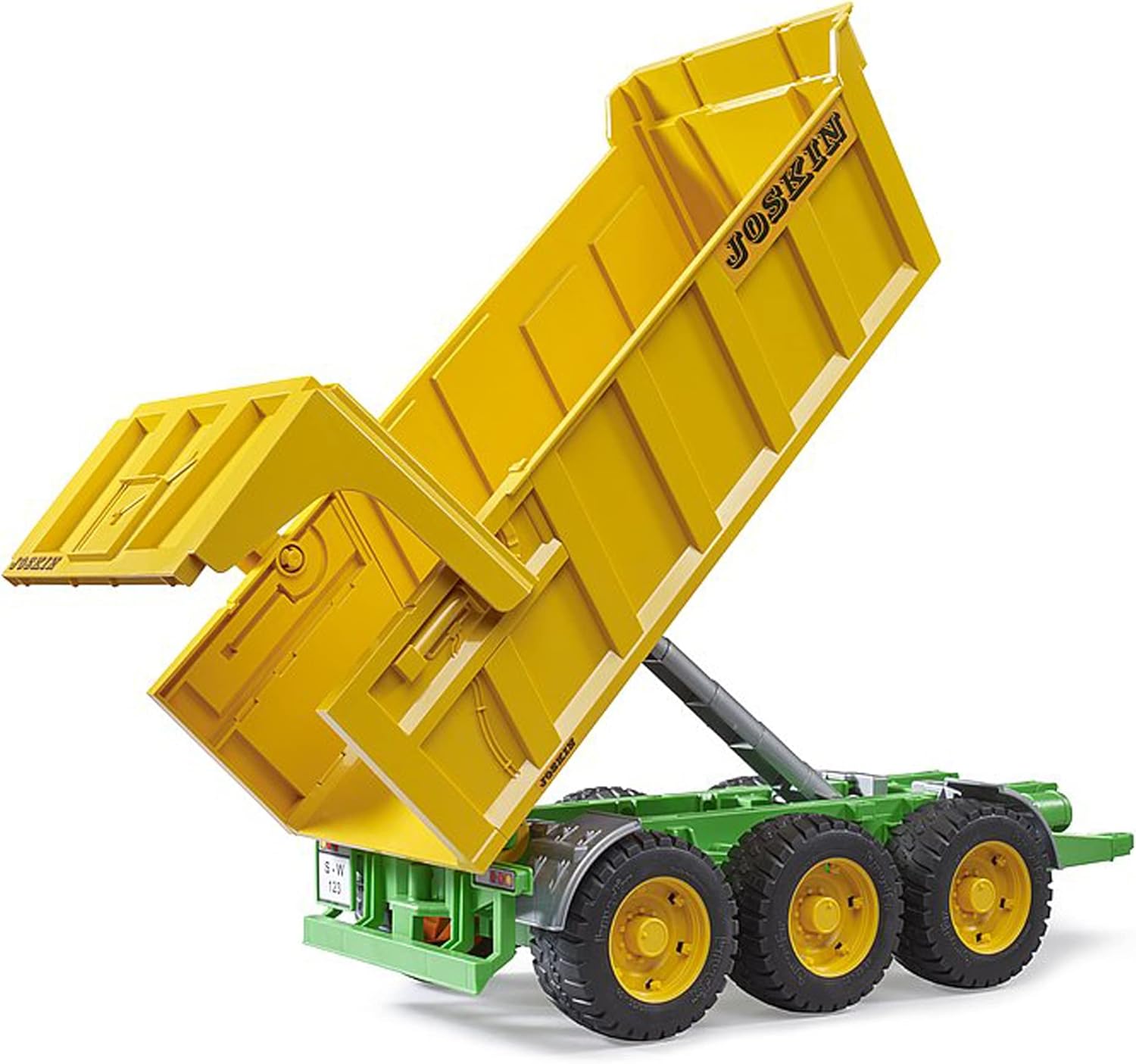 BRUDER 02212 - Joskin Wannenkippanhänger Maschine, Rad, Bulldozer, Bogen, Reifen