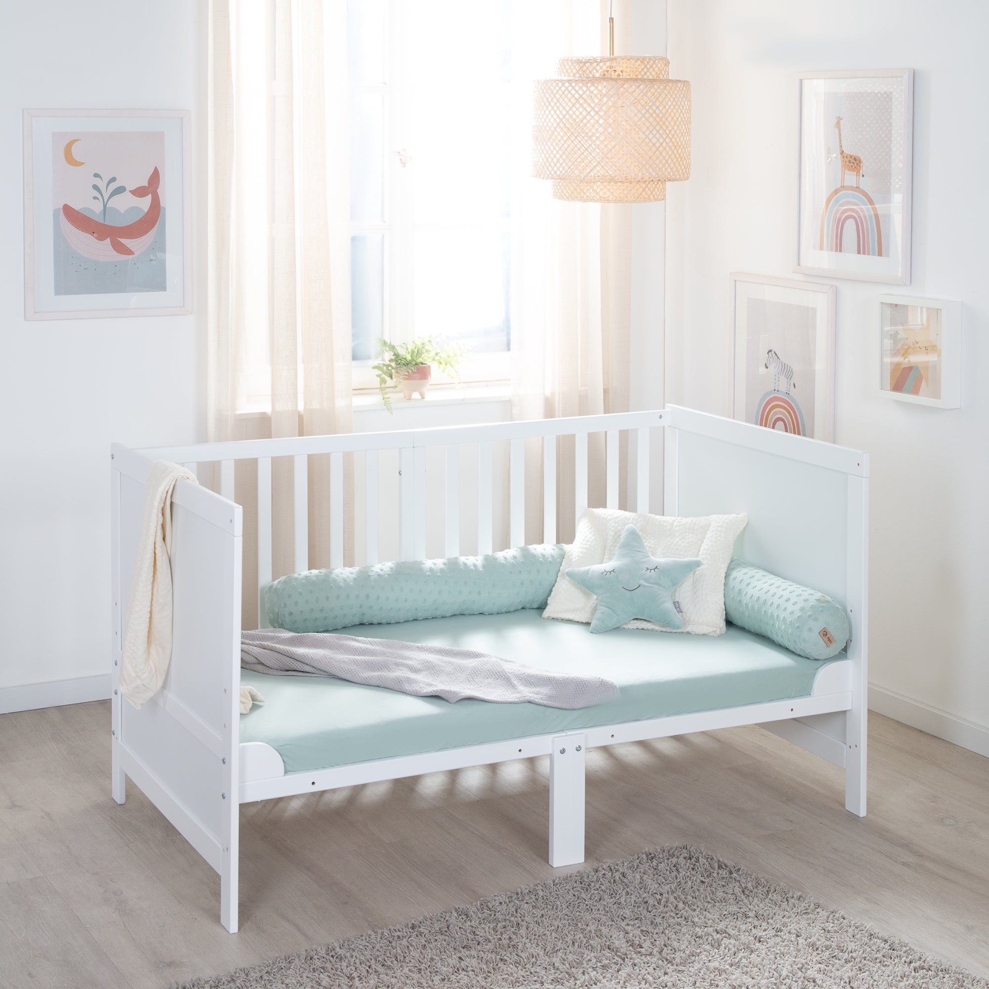 Roba 0194WEM Kombi-Kinderbett 70x140 cm + Matratze weiß – Komplettbettsets & Einzelbetten - Produktbild 3