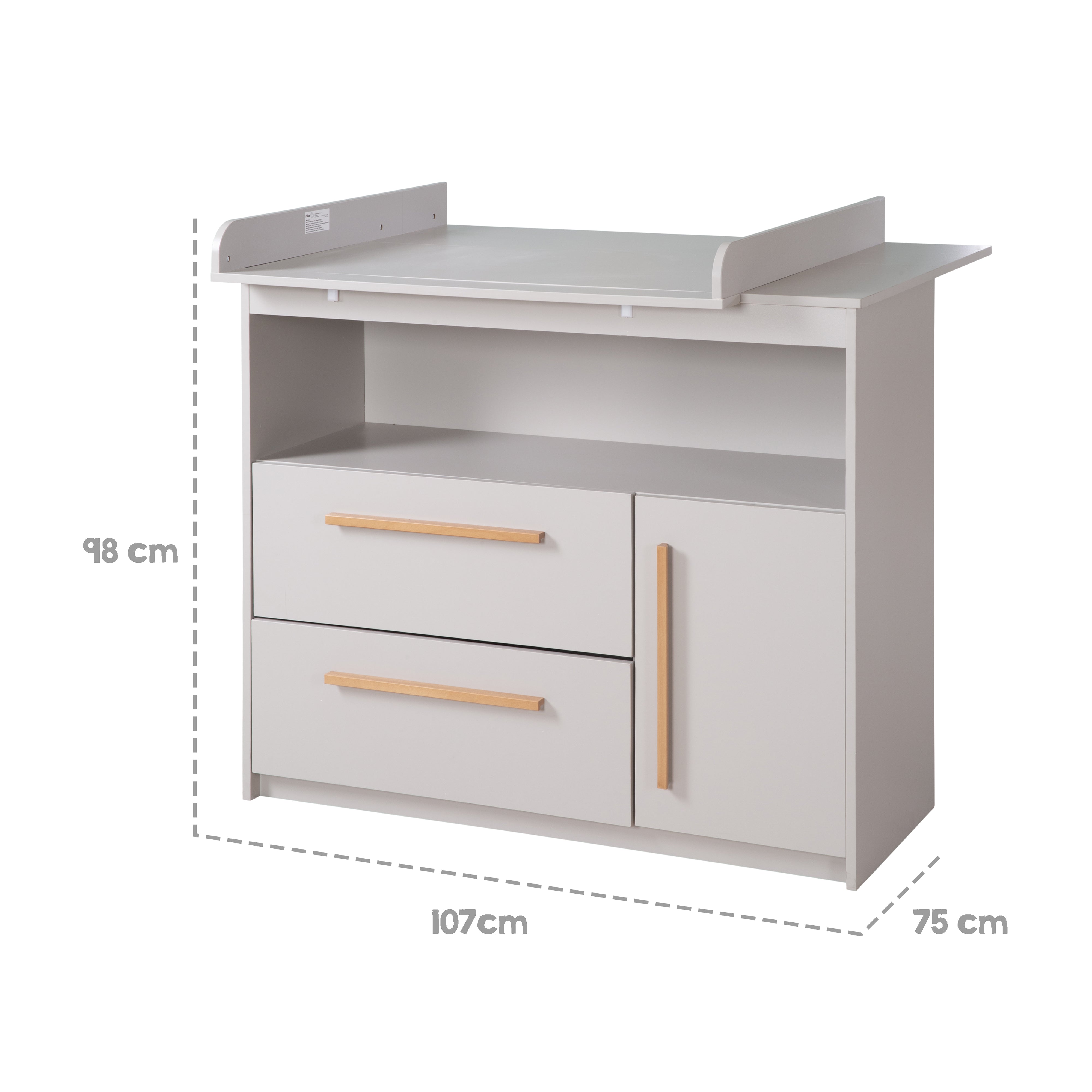 Roba 1731856 Wickelkommode breit Lea lichtgrau - Produktbild 4