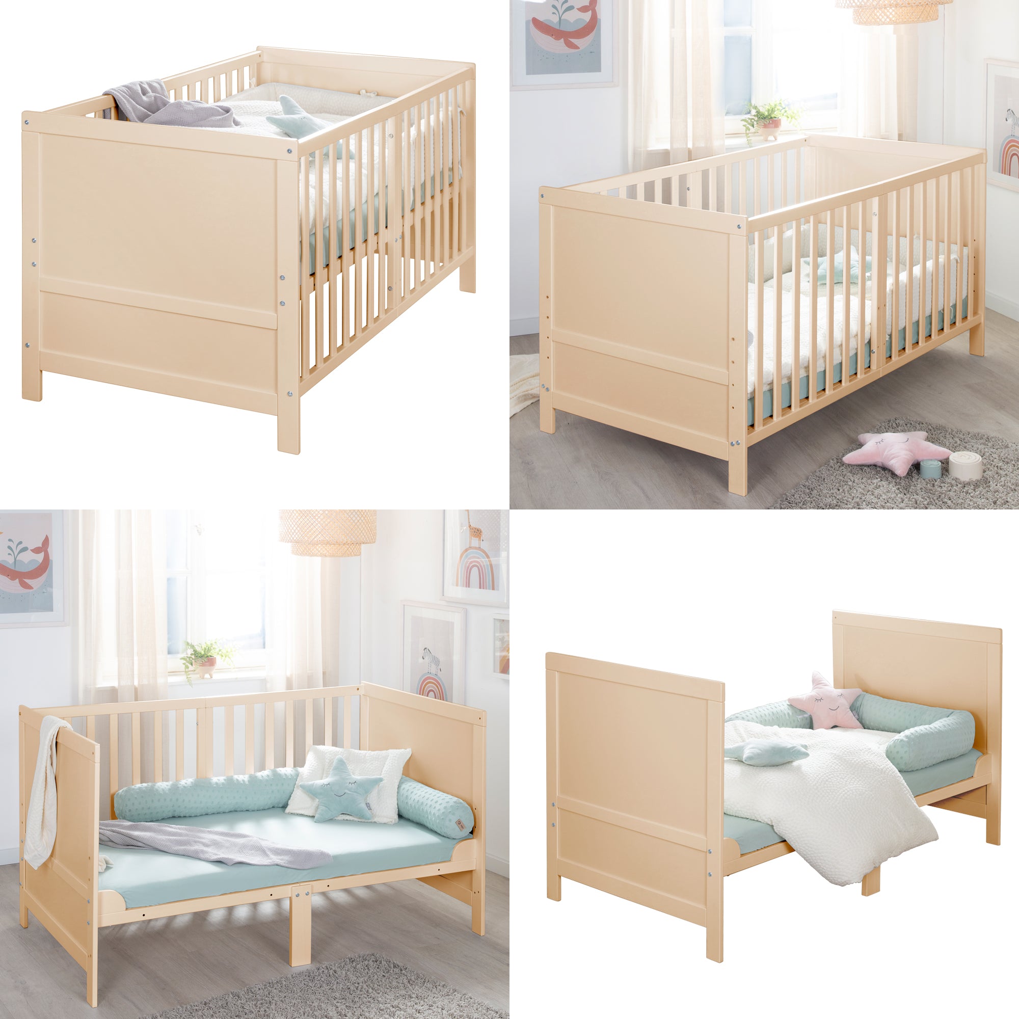 Roba 0194NAM Kombi-Kinderbett 70x140 cm + Matratze natur lackiert – Komplettbettsets & Einzelbetten - Bild 5 Roba 0194NAM Kombi-Kinderbett 70x140 cm + Matratze natur lackiert – Komplettbettsets & Einzelbetten - Produktbild 5