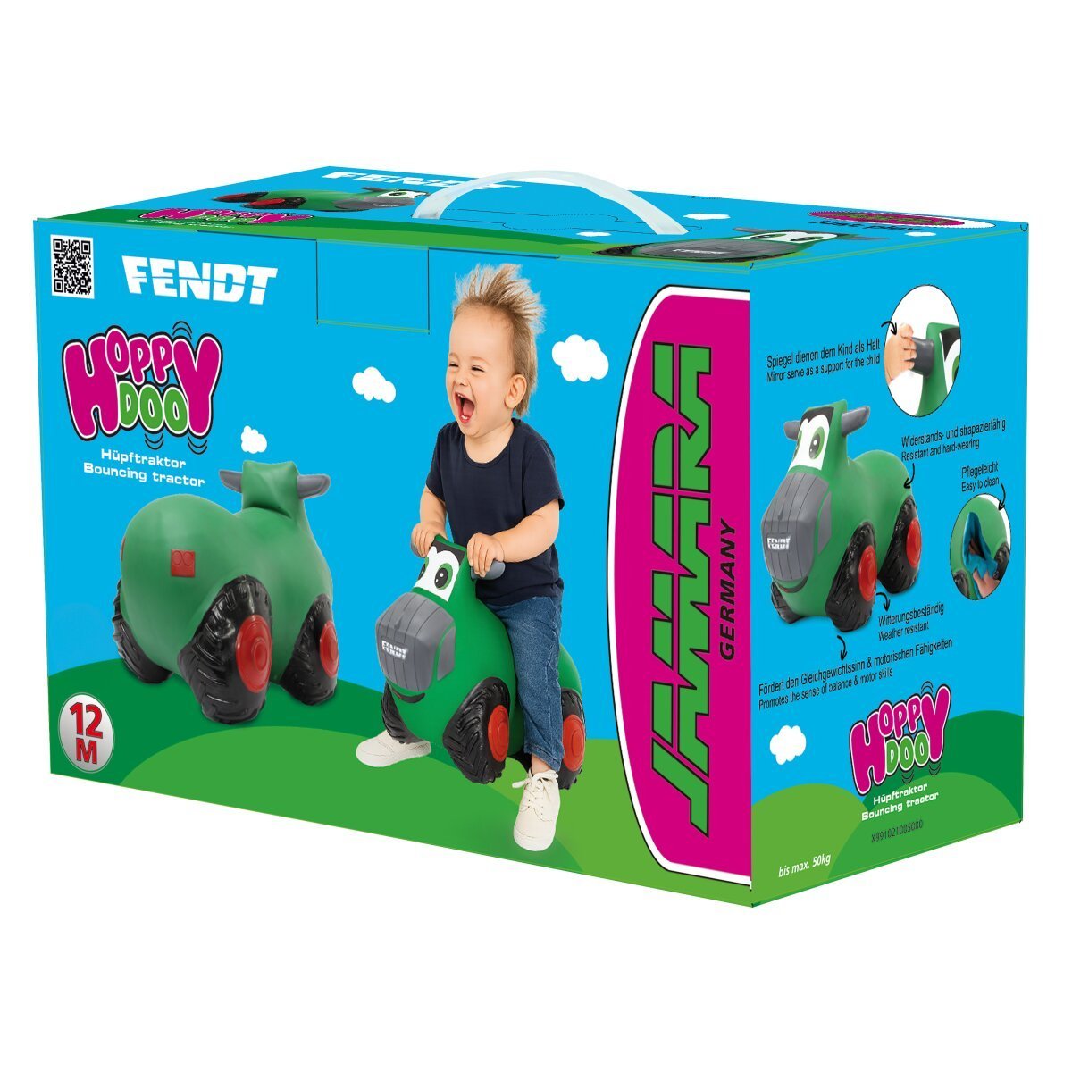 JAMARA Fendt Hüpftraktor HoppyDoo mit Pumpe ab 12 Monaten
