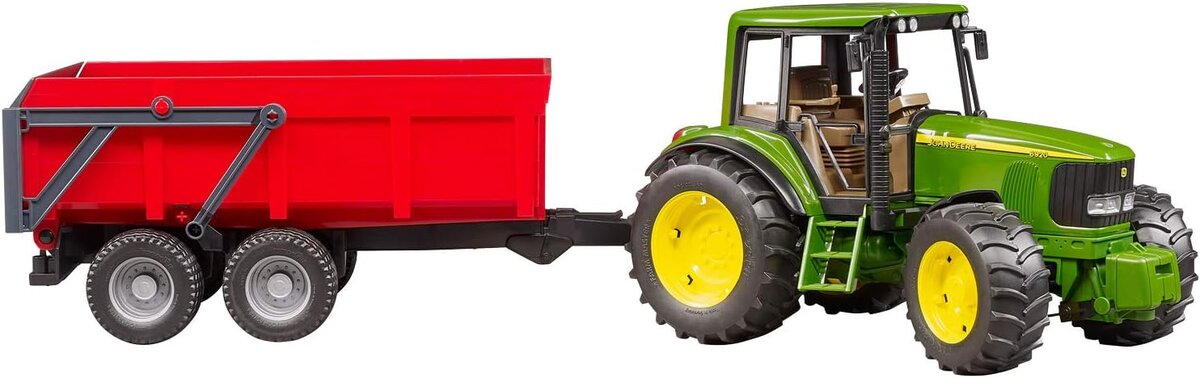 Bruder 02057 John Deere 6920 mit Wannenkippanhänger Traktor, Fahrzeug, Maschine, Rad, Bulldozer