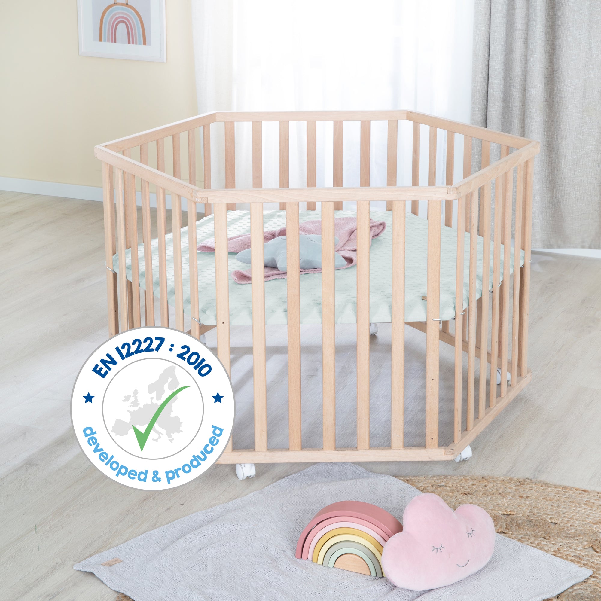 Roba 0232NAG240 Laufgitter 6-eckig Lil Planet grün Bio Buche natur - Produktbild 10