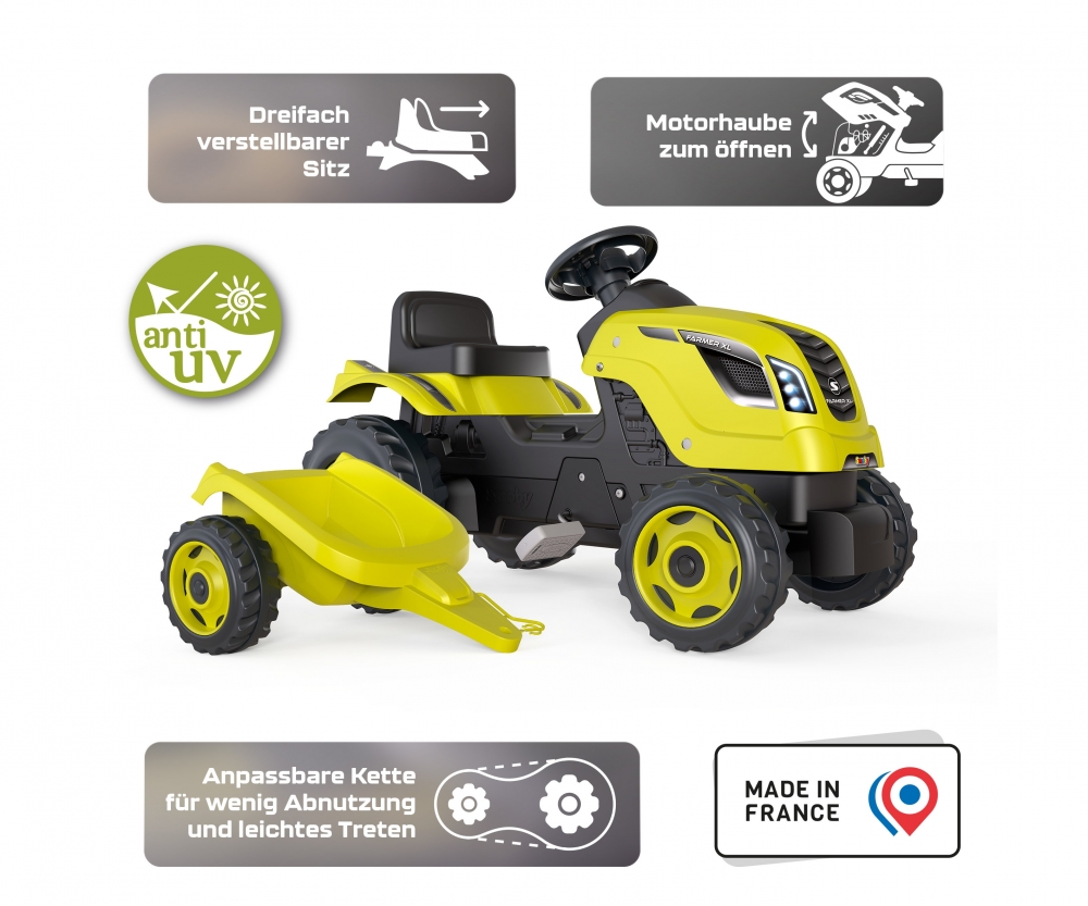Smoby Smoby Traktor Farmer XL Grün+Anhänger