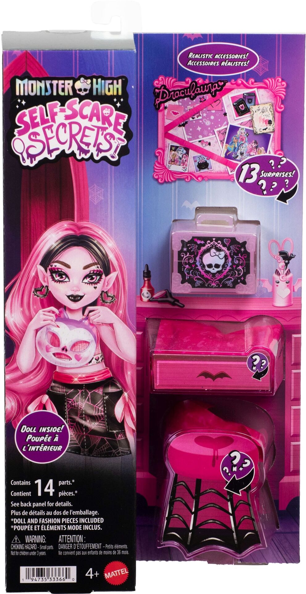 Monster High Self-Scare Secrets Draculaura - Mattel - MATTEL JHK43 Produktfoto - Mattel - Monster High Self-Scare Secrets Draculaura - Modell MATTEL JHK43