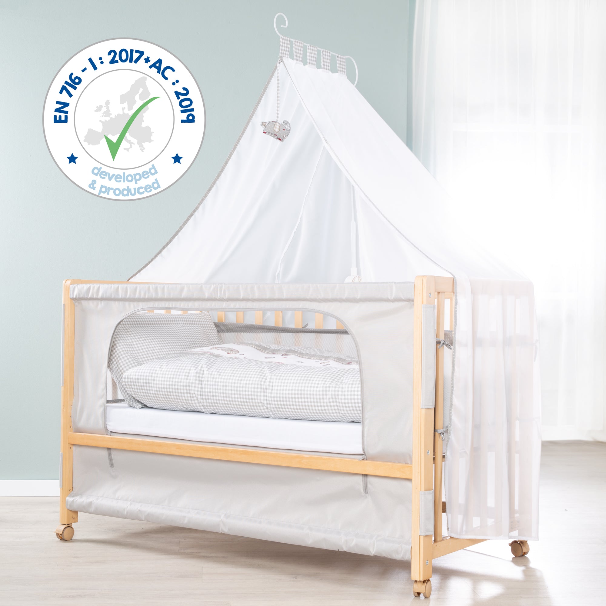 Roba 162003NLV145M Room Bed, 60x120 cm Jumbo twins grau natur lackiert - Bild 8 Roba 162003NLV145M Room Bed, 60x120 cm Jumbo twins grau natur lackiert - Produktbild 8