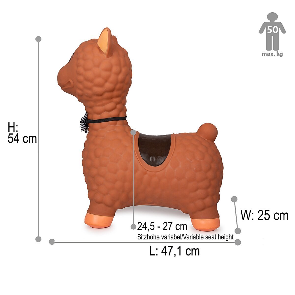 JAMARA Hüpftier Lama HoppyDoo braun mit Pumpe ab 12 Monaten JAMARA Hüpftier Lama HoppyDoo braun mit Pumpe ab 12 Monaten