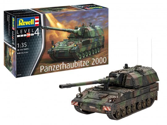 Revell_3279_Panzerhaubitze_2000_Revell_Modellbausatz, gepanzert, Militärisch, Panzer, Fahrzeug, Waffe