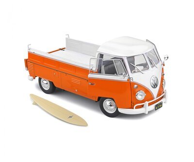 Schuco_VW_T1_Pritsche_Volkswagen_Orange_Weiß_1:18_421187800, Wohnwagen, Transport, Transporter, Fahrzeug