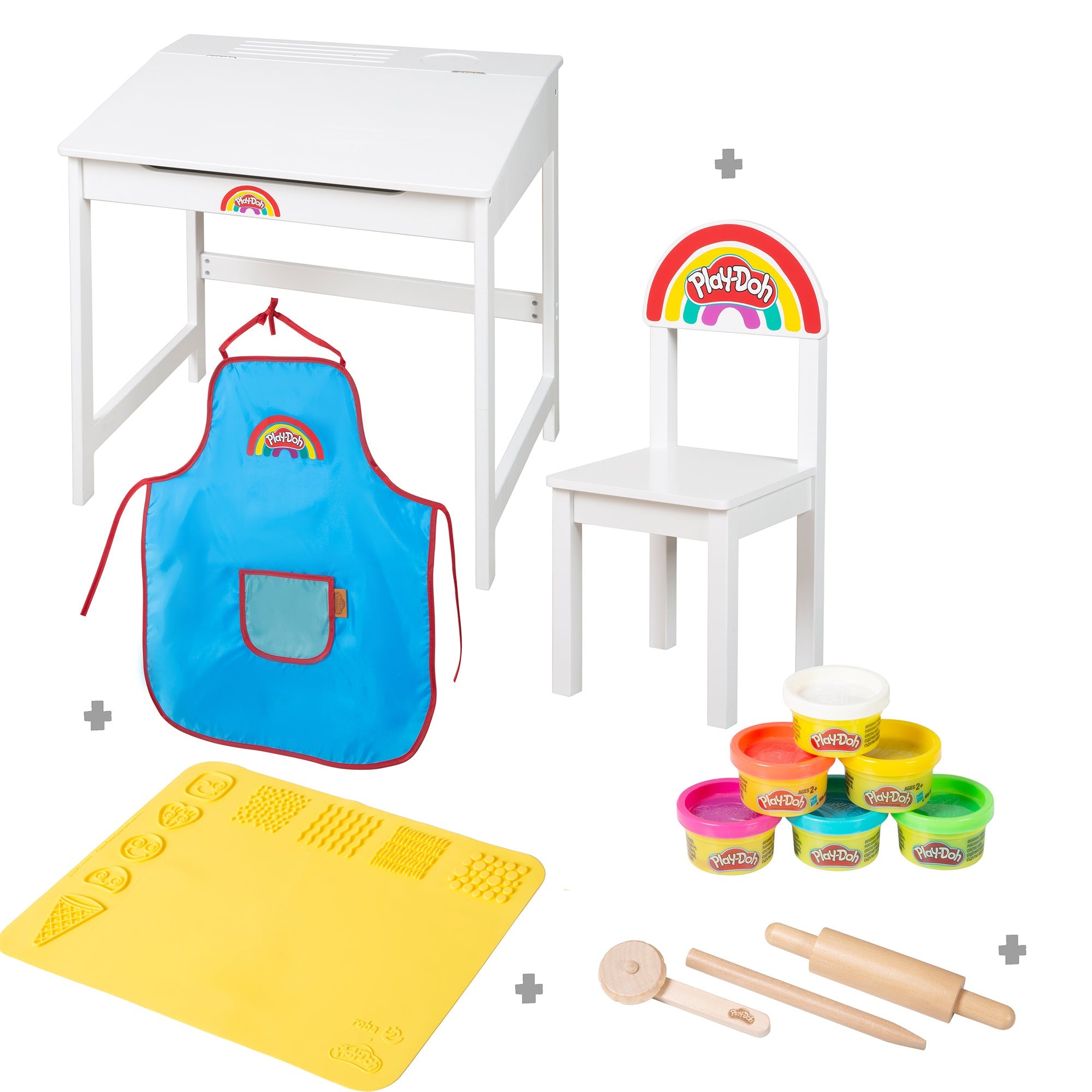 Roba 450024PD1ZU Schulpult mit Stuhl roba x Play-Doh weiß – Spielmöbel - weiß - Spielmöbel - Produktbild 1