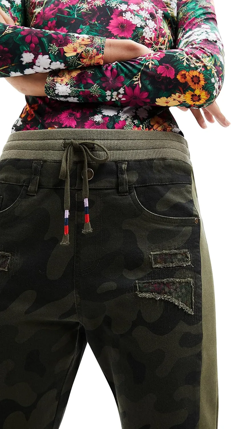 Desigual Damen Hose - Camouflage Chino Pants mit Kordelzug 22WWPN134086 GR. XS Desigual Damen Hose - Camouflage Chino Pants mit Kordelzug 22WWPN134086 GR. XS