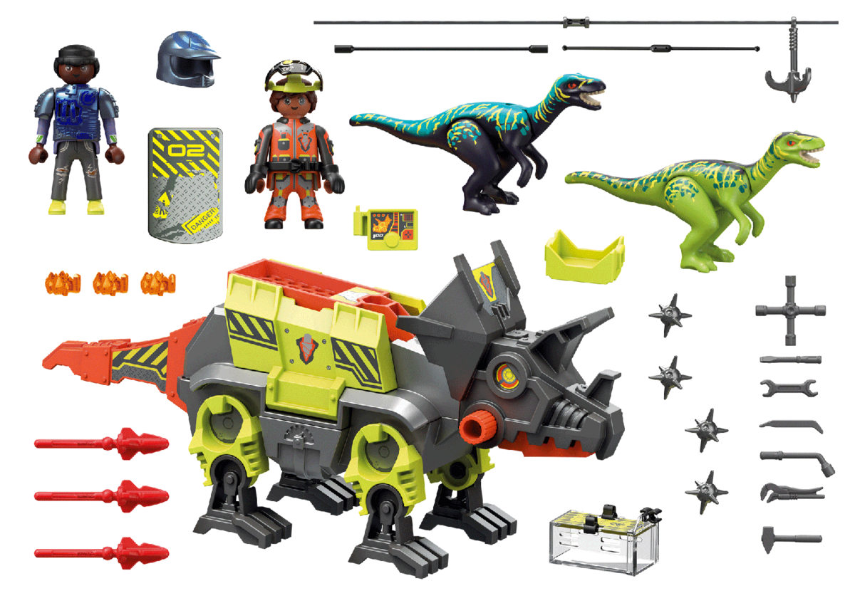 PLAYMOBIL 70928 Robo-Dino Kampfmaschine Spielzeug, Dinosaurier, Reptil, Person, Helm