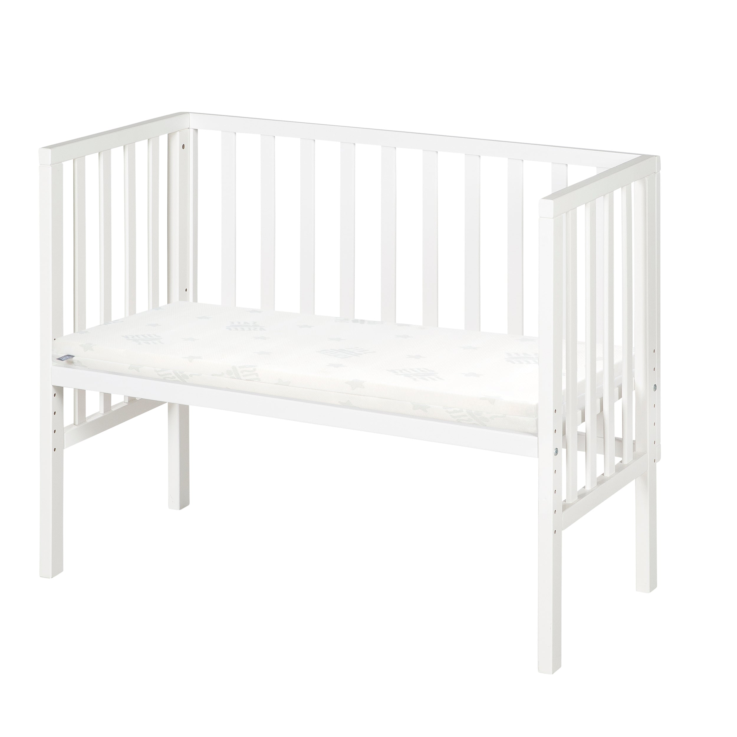 Roba 8970WE1 Beistellbett 2in1 mit Barriere + Matratze weiß – Stubenbetten - Bild 1 Roba 8970WE1 Beistellbett 2in1 mit Barriere + Matratze weiß – Stubenbetten - weiß - Stubenbetten - Produktbild 1