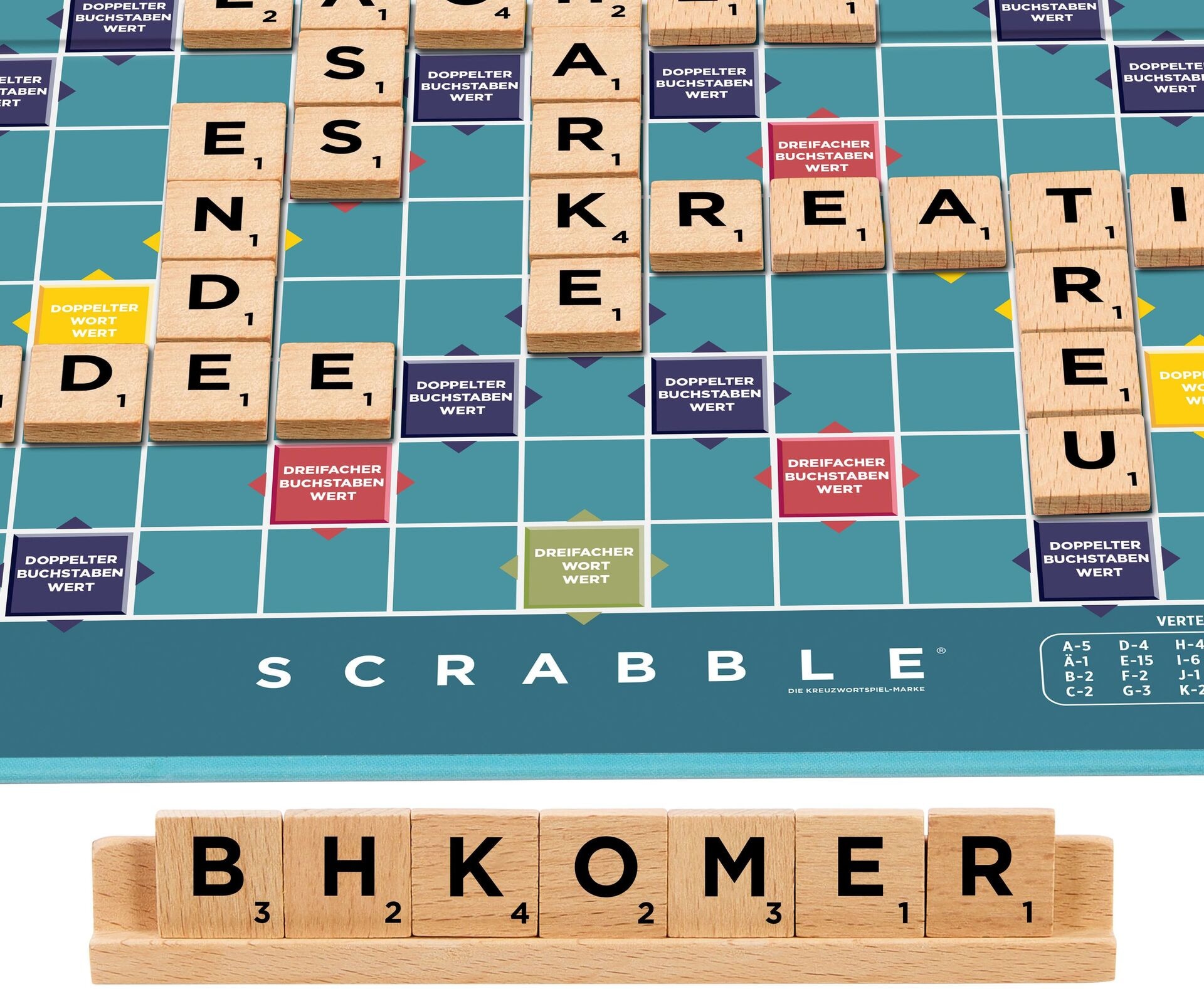Produktfoto - Mattel - Scrabble Original Holz 2 in 1 (D) - Modell MATTEL JGR62 Produktbild fuer Online-Shop