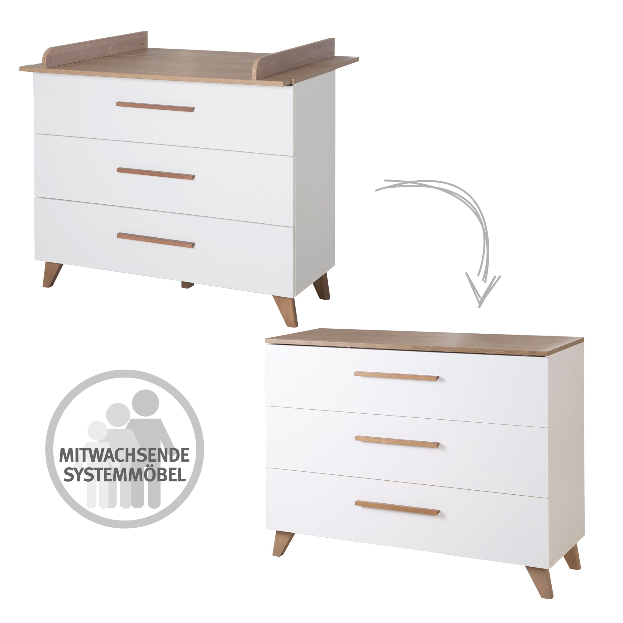 Roba 1731859 Wickelkommode breit +Wickelansatz Ole weiß - Produktbild 8