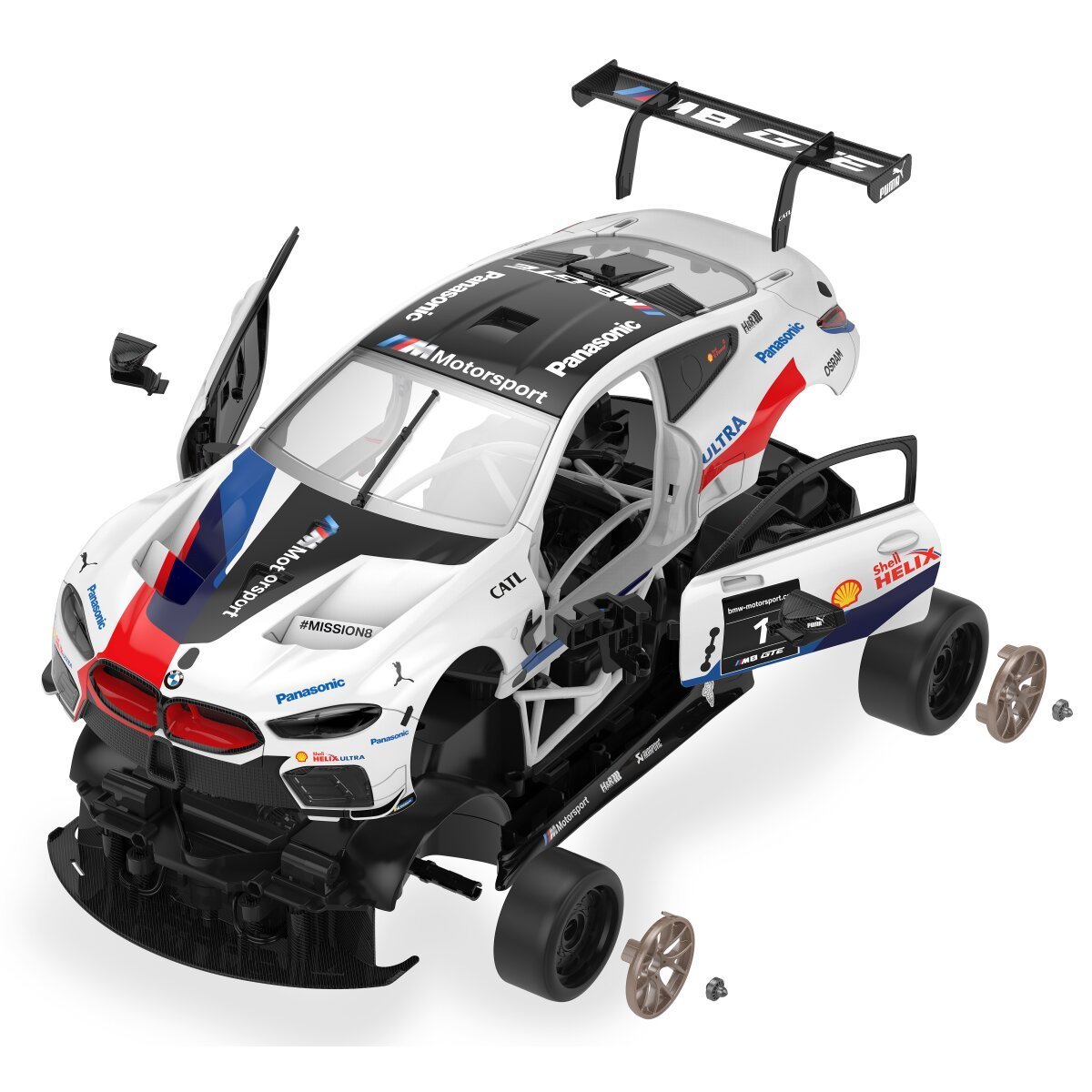 JAMARA BMW M8 GTE 1:18 weiß 2,4GHz Bausatz ab 8 Jahren