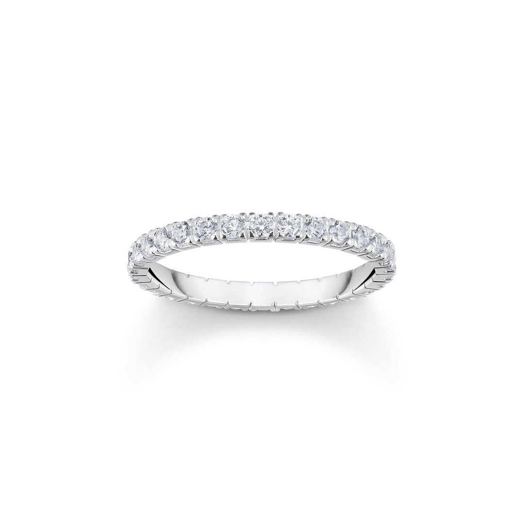 Thomas, Sabo, Ring, Mit, Zartsteine, Gr., 54, Weiß, Silber, TR2467-051-14-54, Platin, Zubehör, Diamant, Silber, Ring
