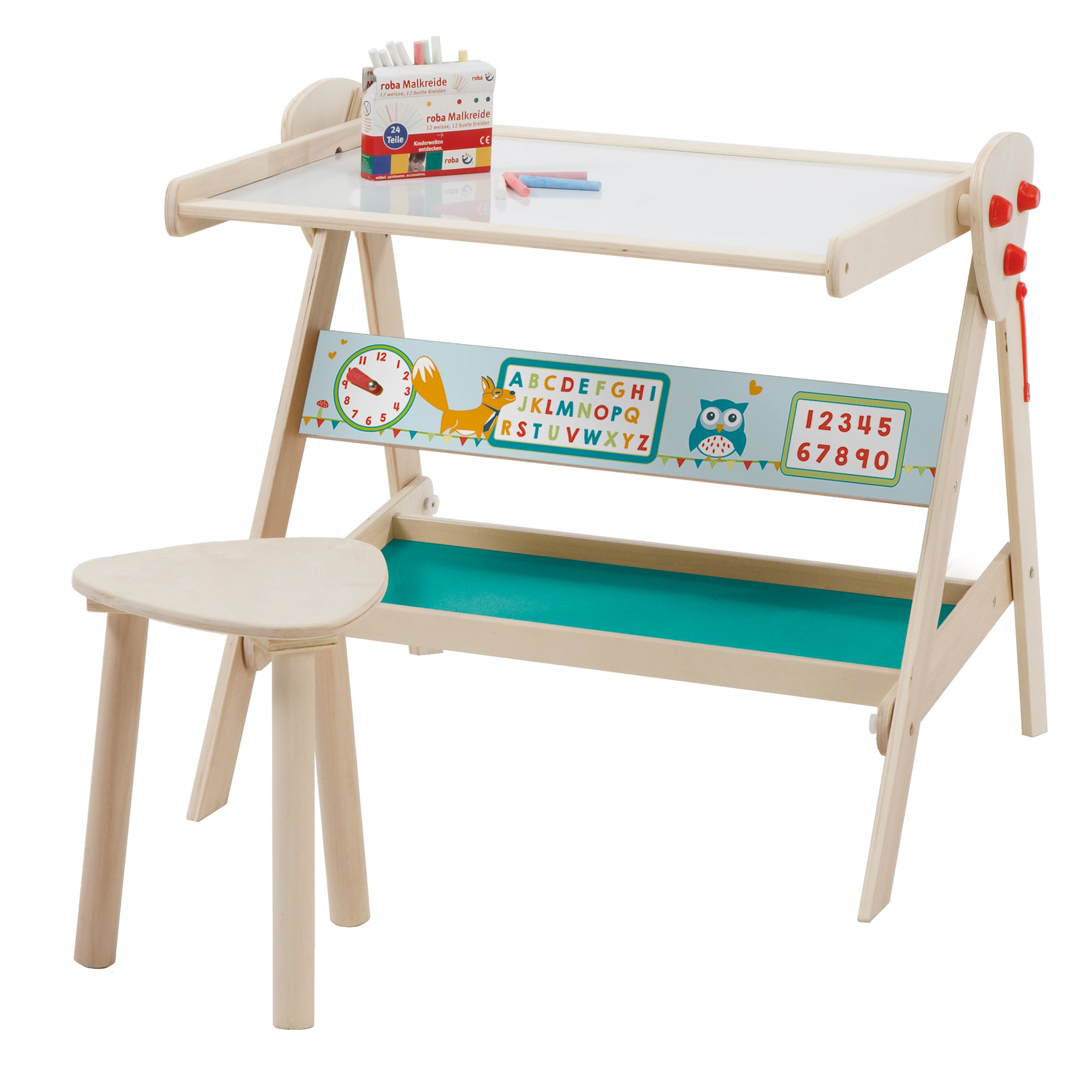 Roba 7015FE Standtafel mit Hocker Fuchs & Eule natur lackiert – Tafeln - Bild 4 Roba 7015FE Standtafel mit Hocker Fuchs & Eule natur lackiert – Tafeln - Produktbild 4
