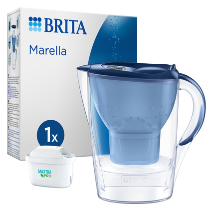 BRITA „Marella“ - Tischwasserfilter 2,4 l, Blau, inkl. 1× MAXTRA PRO All-in-1 Kanne, Wasserkrug