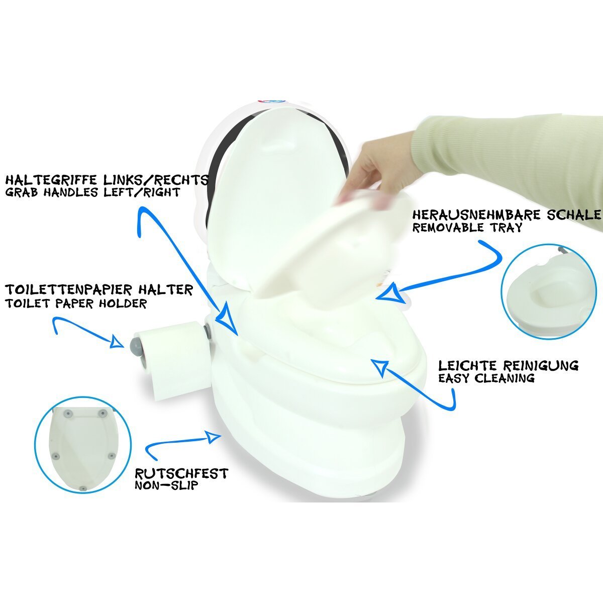 JAMARA Meine kleine Toilette Pinguin mit Spülsound und Toilettenpapierhalter ab 18 Monaten