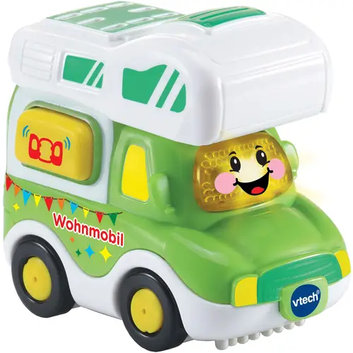 VTech Tut Tut Baby Flitzer Wohnmobil, interaktives Spielauto ab 1 Jahr VTech Tut Tut Baby Flitzer Wohnmobil aus buntem Kunststoff, leuchtende Taste, Türen mit Geräuscheffekten, 3Lieder &6Melodien, reagiert auf Radbewegung & magische Sensoren, ab 1 J.,