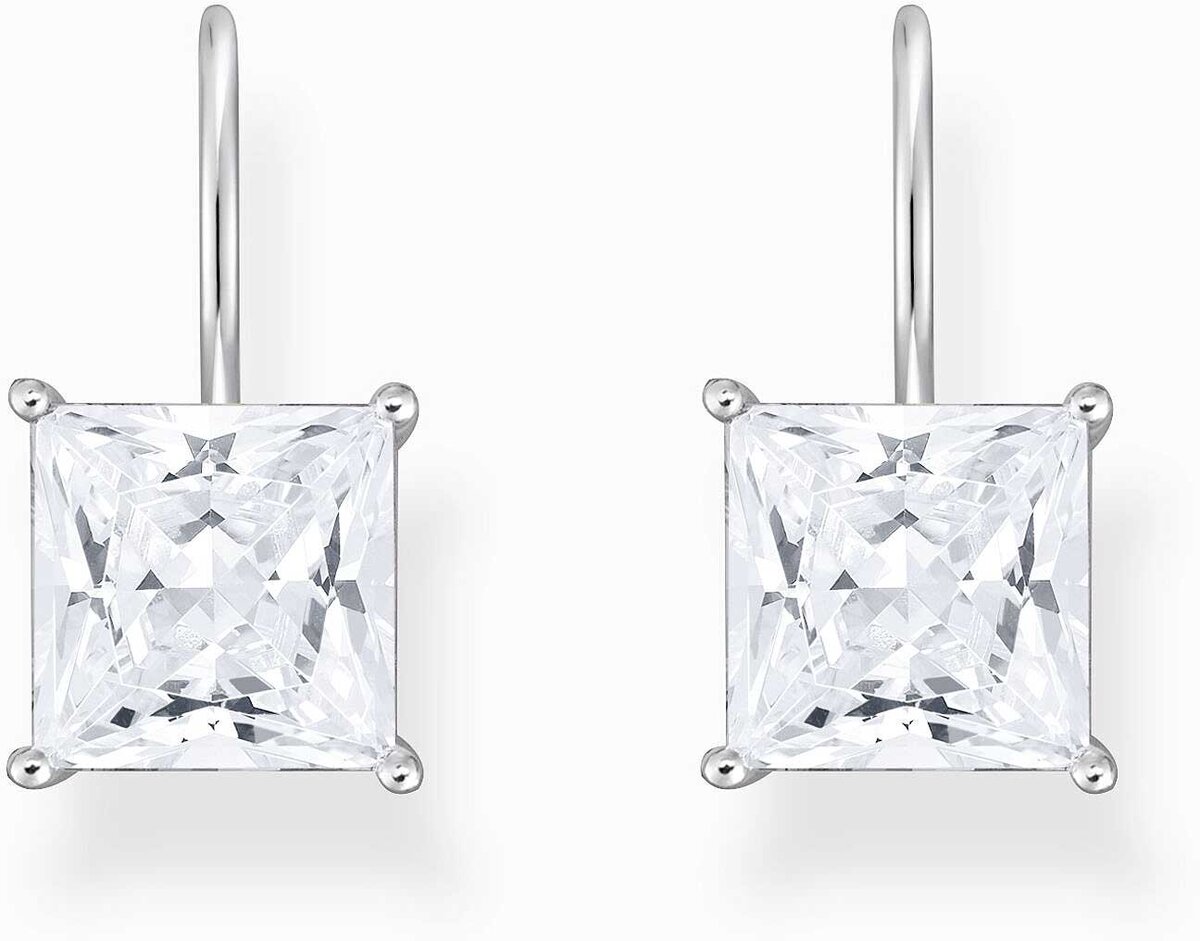 Thomas Sabo Ohrhänger Mit Quadr. Stein Weiß Silber H2289-051-14 Zubehor, Ohrring, Schmuck, Diamant, Edelstein