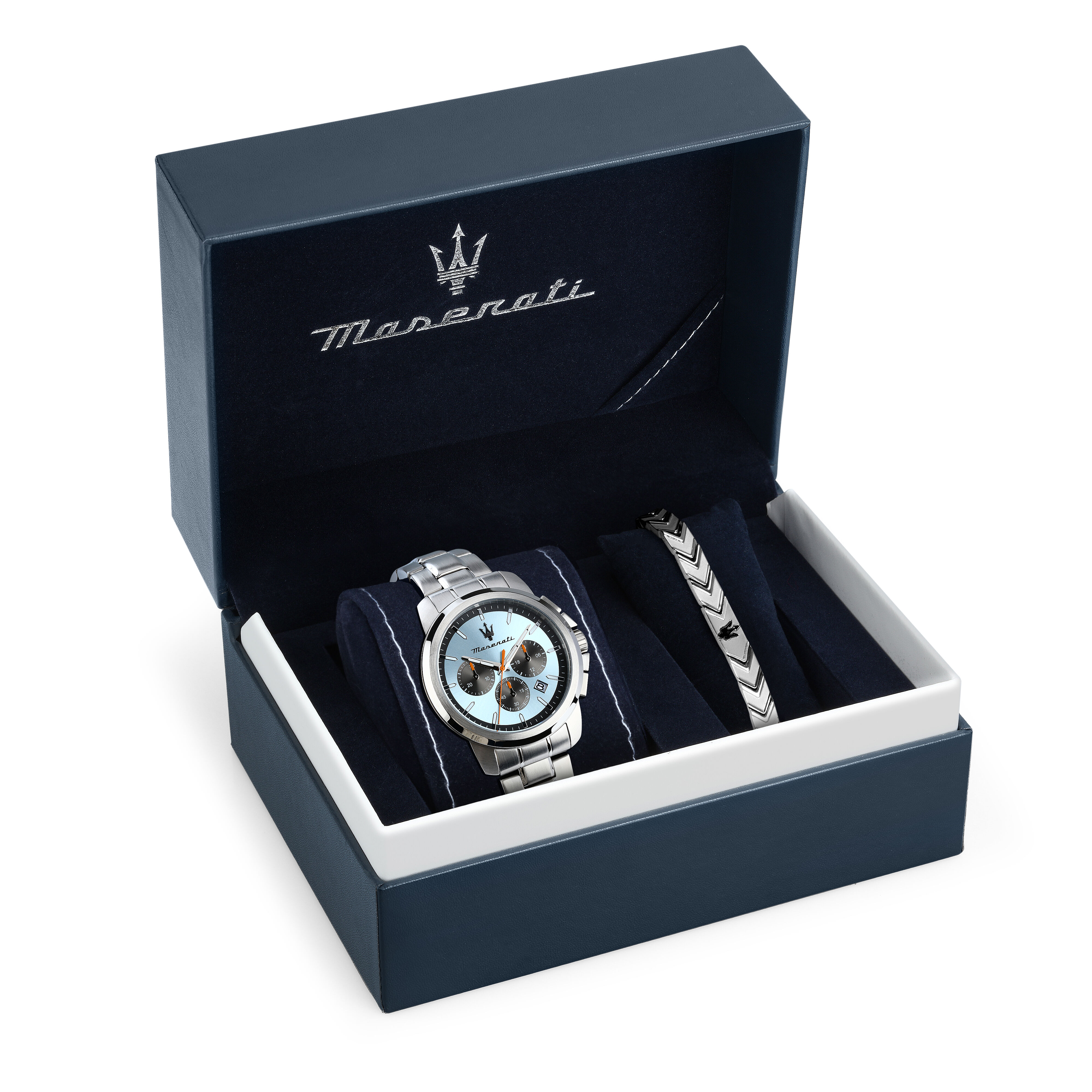 Maserati Successo Herrenuhr Chronograph 42mm Silber