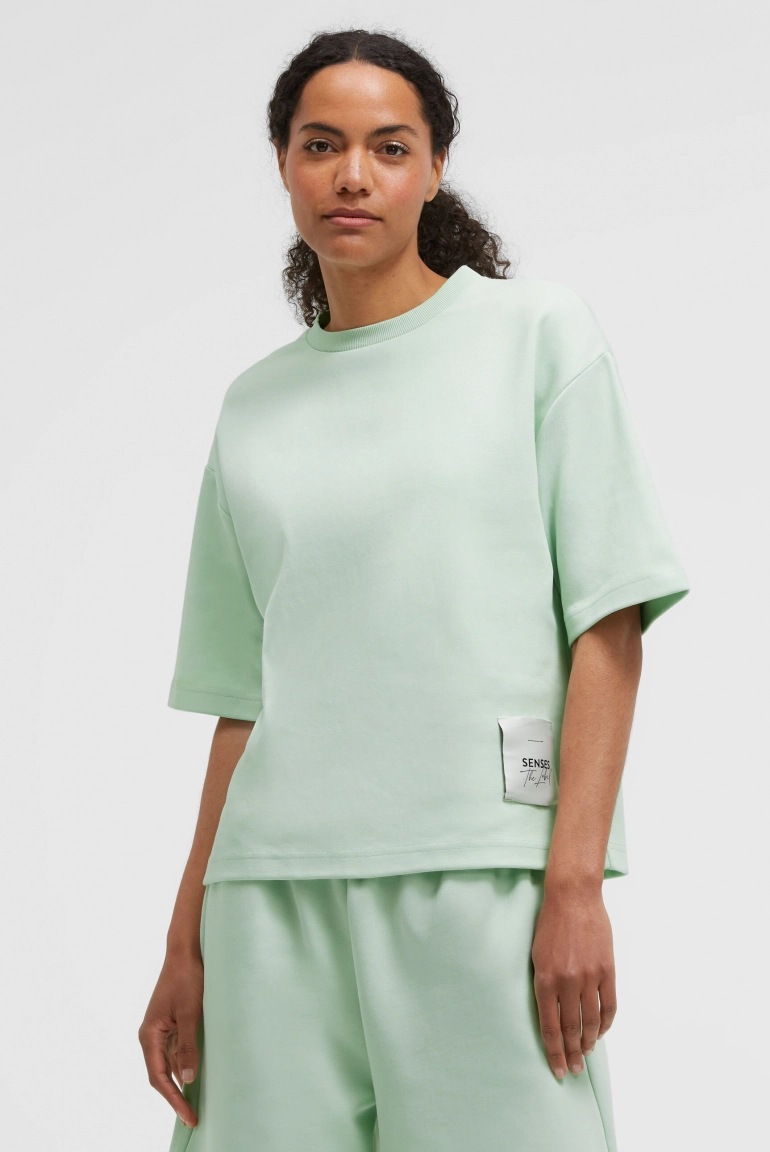 SENSES Kurzarm-Sweatshirt SA:LINE aus Interlock pastel lime