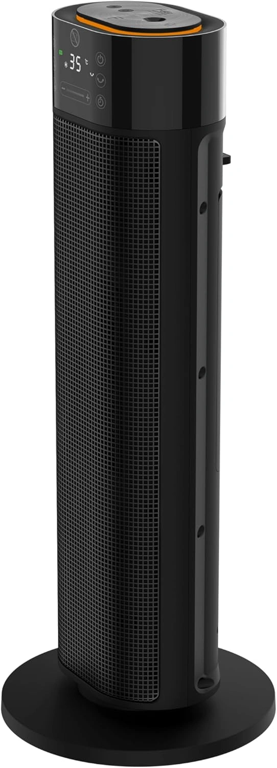 FAKIR Premium HT 1000 Tower Heizlüfter – 2000 W Heizleistung mit Luftbefeuchter, Fernbedienung, Schwarz