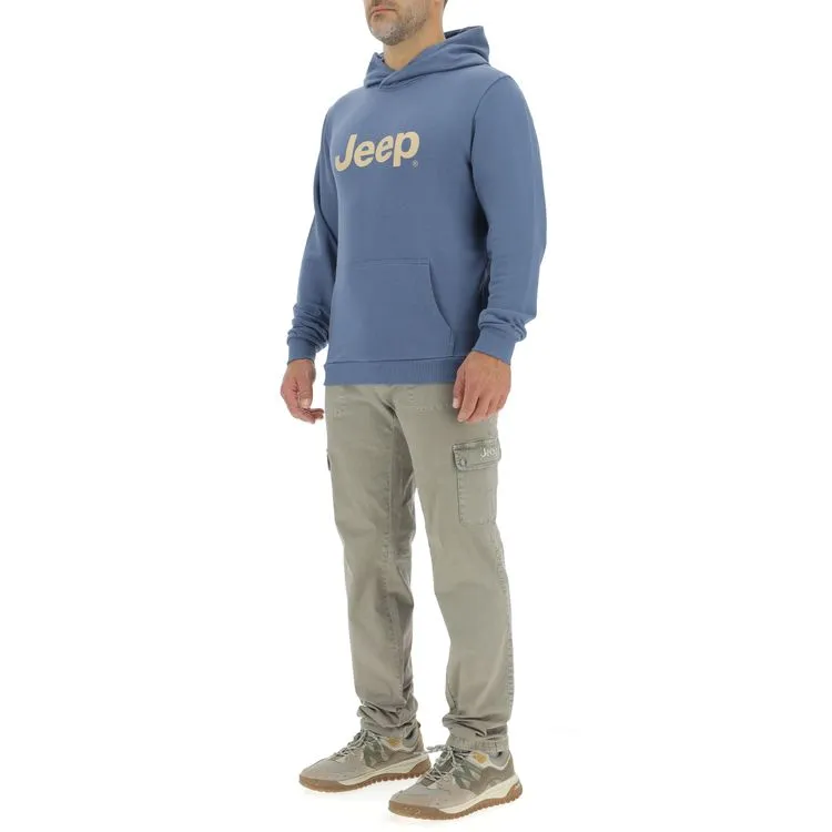 JEEP Herren Hoodie O103276BL - Blau mit großem Jeep-Logo und Beuteltasche GR. XXL JEEP Herren Hoodie O103276BL - Blau mit großem Jeep-Logo und Beuteltasche GR. XXL