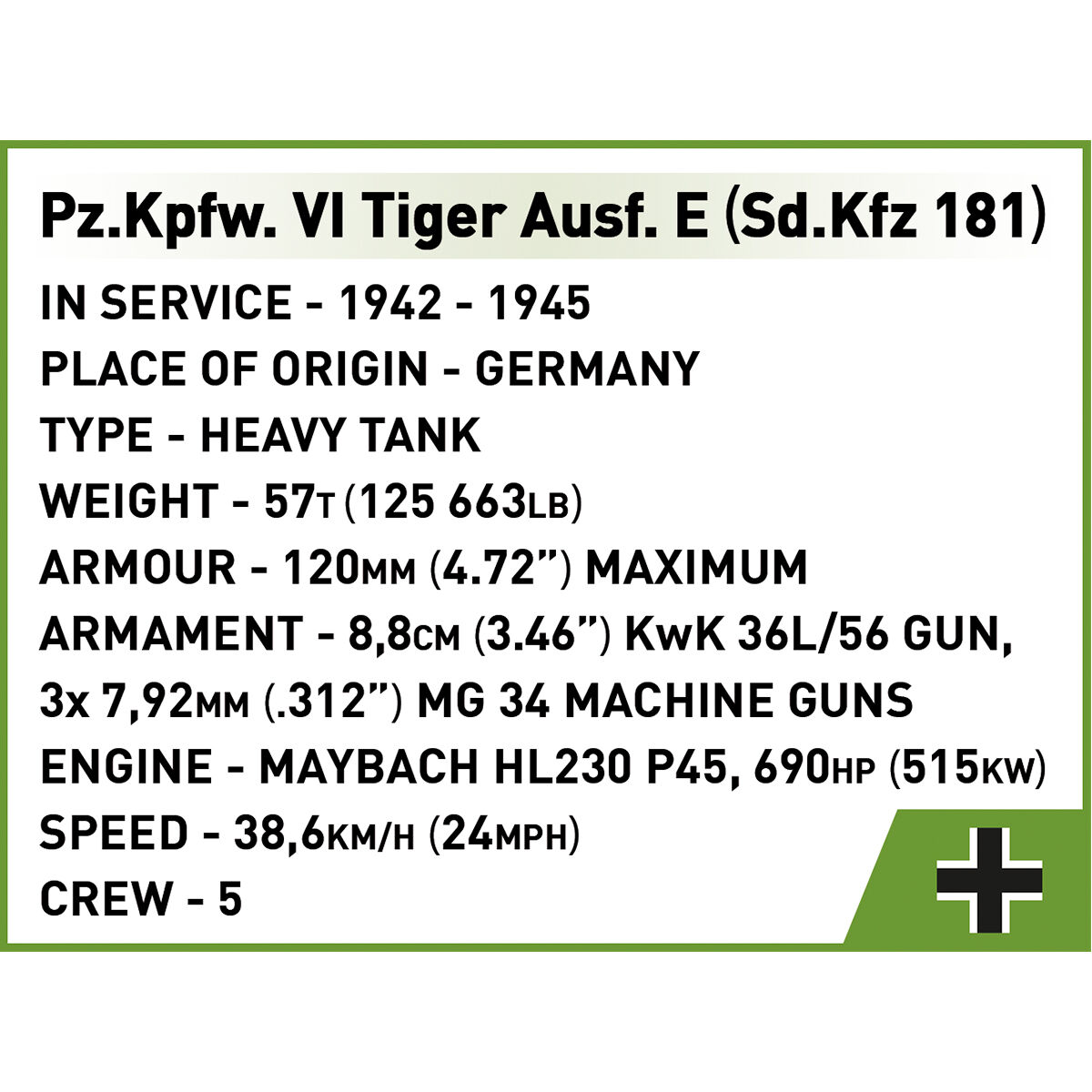 COBI 3124 - PZ.KPFW. VI TIGER AUSF. E, 1:35 - Bild 15